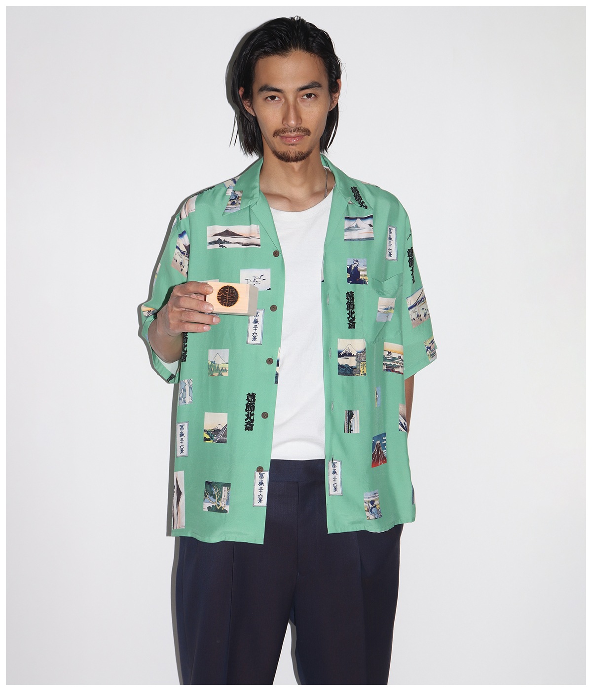 葛飾北斎 / HAWAIIAN SHIRT【GREEN】｜WACKO MARIA｜MELTING POT