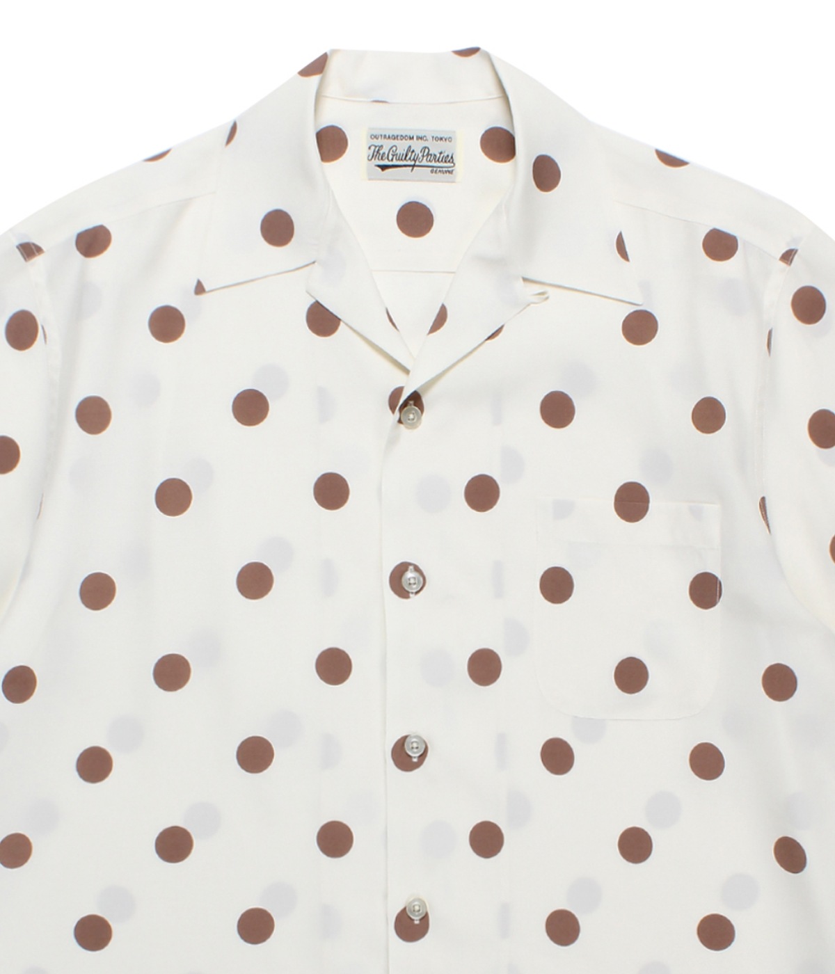 DOTS OPEN COLLAR SHIRT【WHITE】｜WACKO MARIA｜MELTING POT（正規