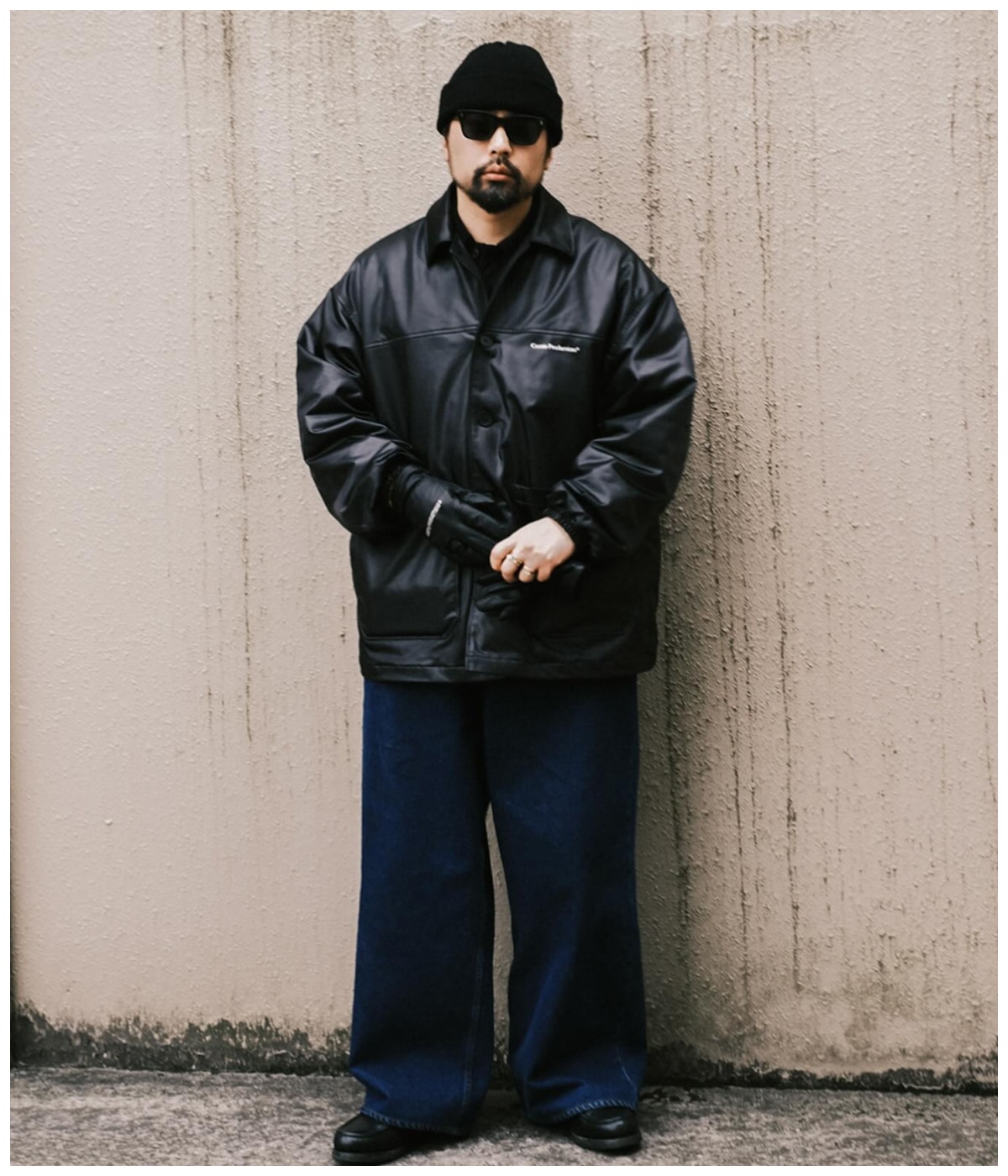 Damp Coated Satin Car Coat【BLACK】｜COOTIE PRODUCTIONS