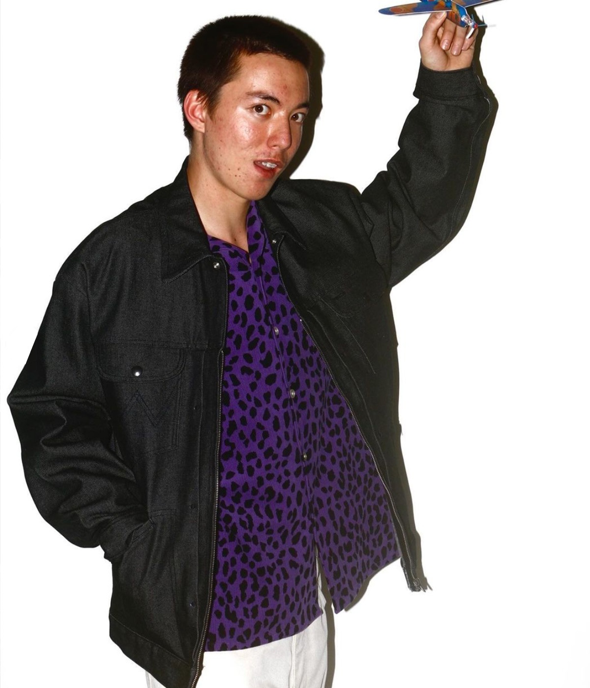 LEOPARD CORDUROY OPEN COLLAR SHIRT (TYPE-3)【PURPLE】｜WACKO MARIA