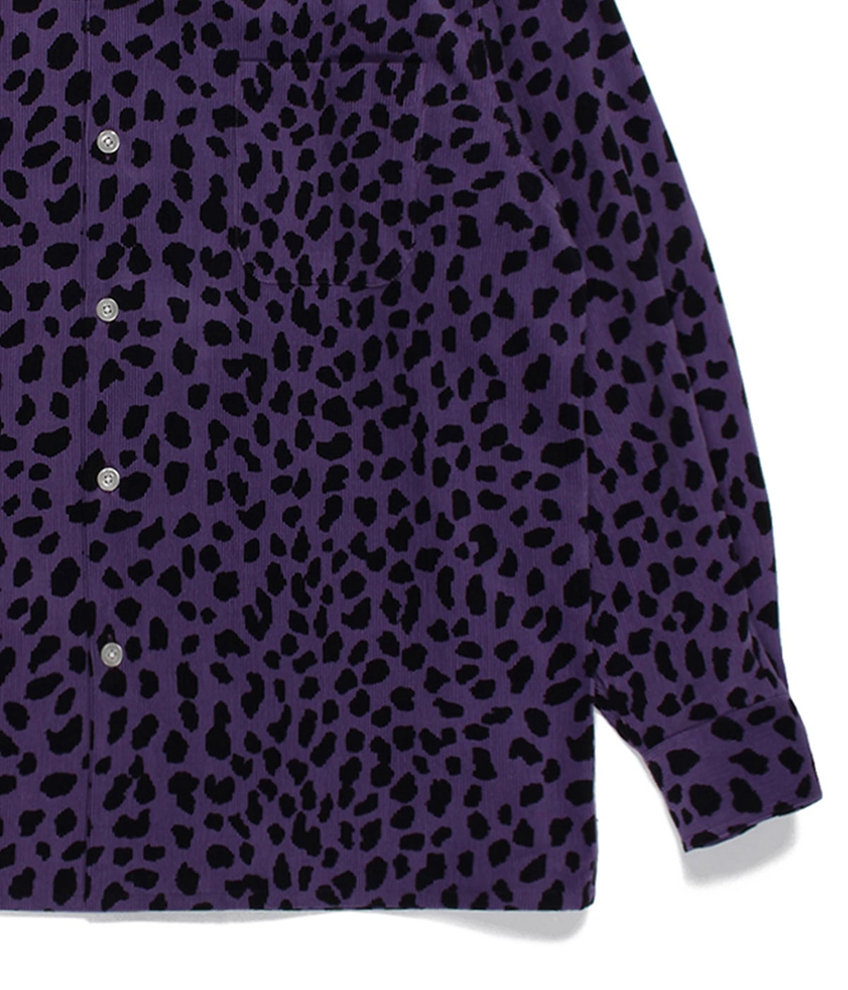 MACKO MARIA ワコマリア レオパード オープンカラー L パープル ワコマリアレオパードシャツパープル