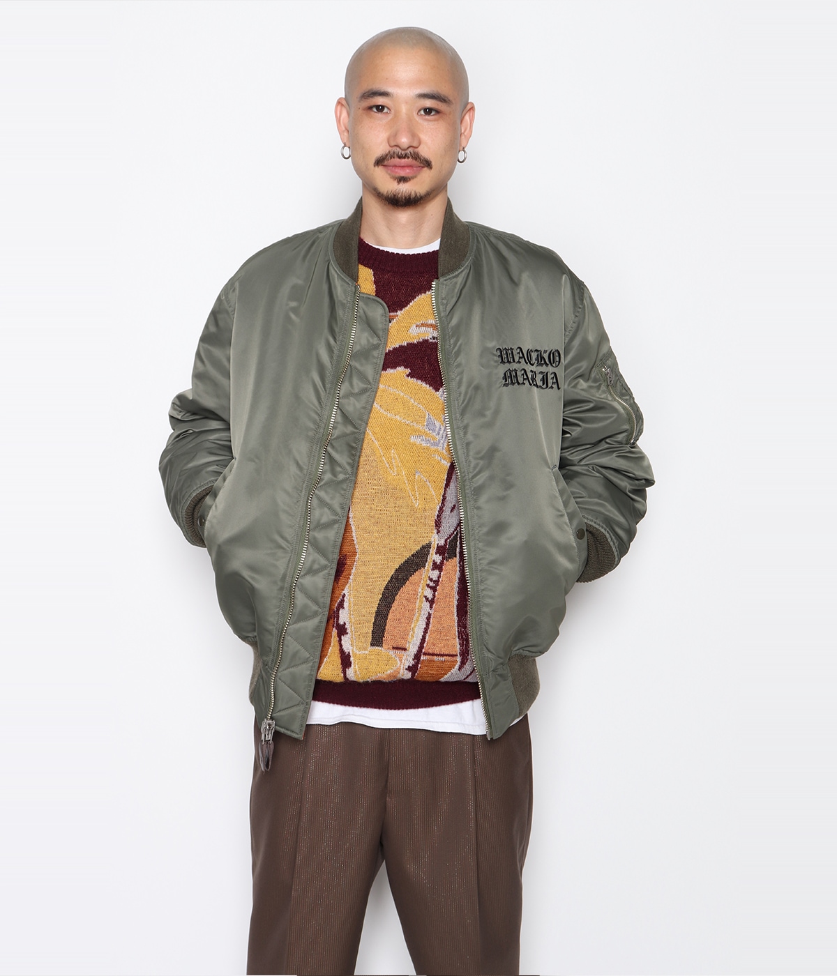 YULA パラダイス図 COTTON MOHAIR CREW NECK SWEATER【BURGUNDY】