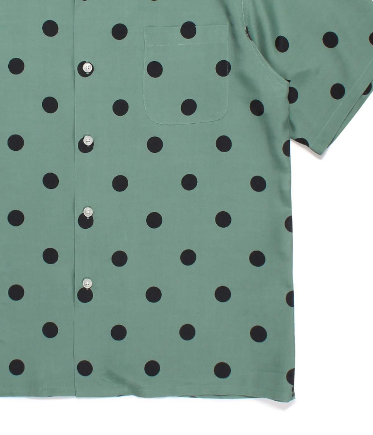 DOTS OPEN COLLAR SHIRT【GREEN】｜WACKO MARIA｜MELTING POT（正規 