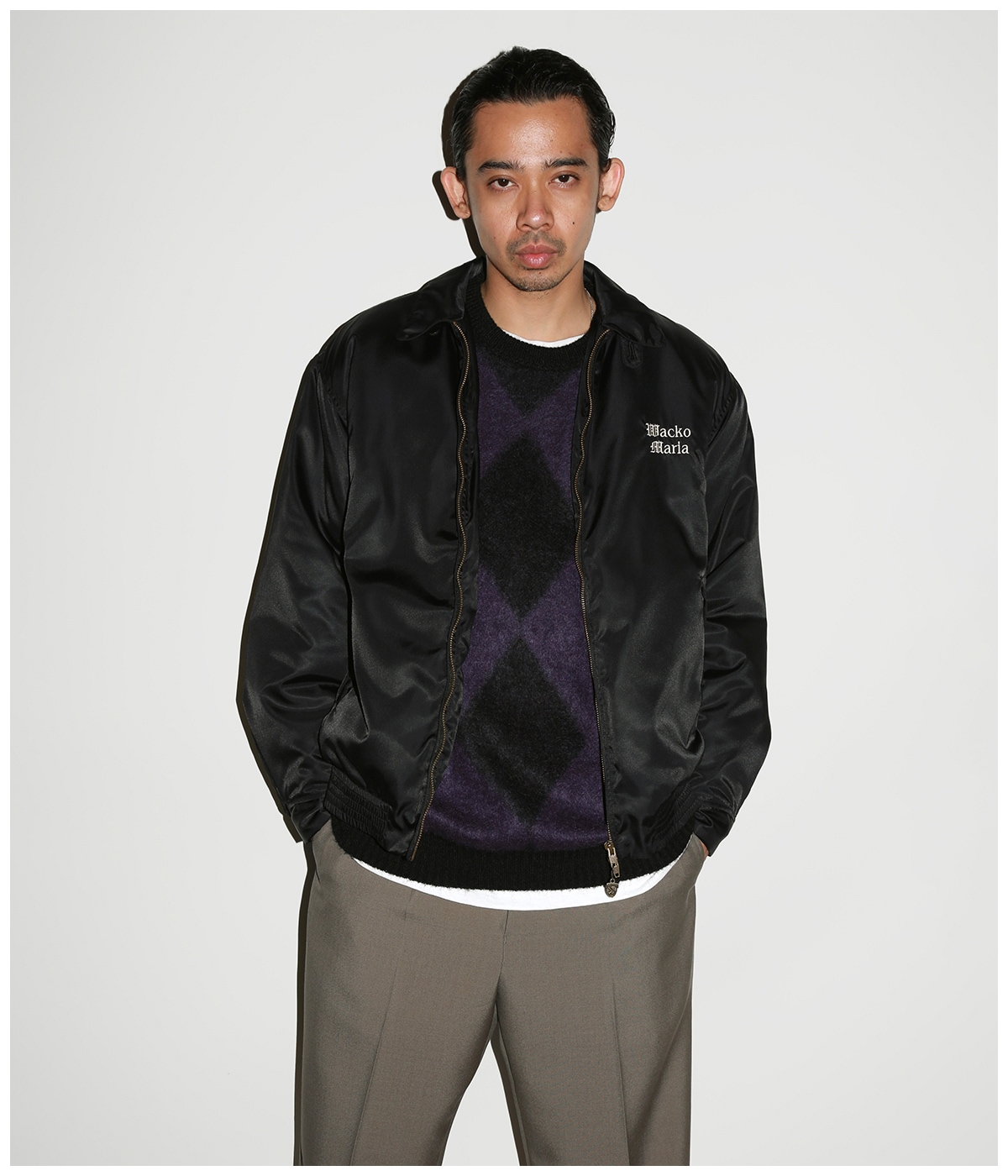 DIAMOND MOHAIR KNIT SWEATER【PURPLE】｜WACKO MARIA｜MELTING POT