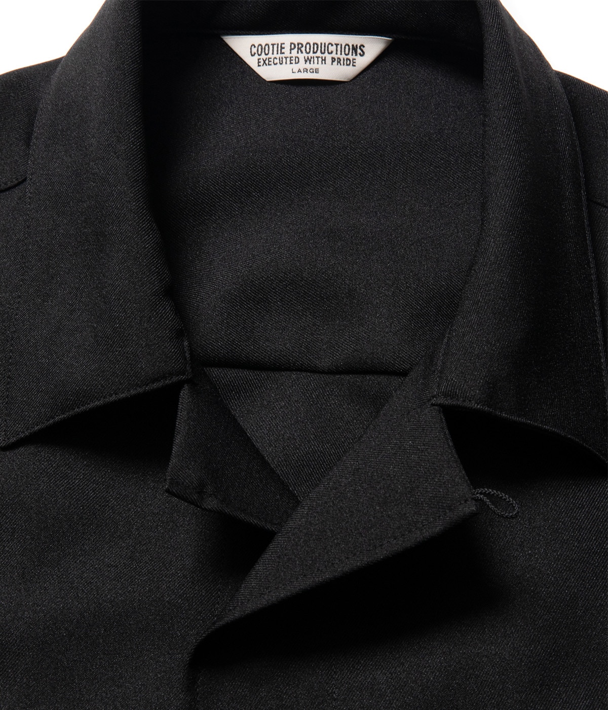 Polyester Twill Fly Front S/S Shirt【BLACK】