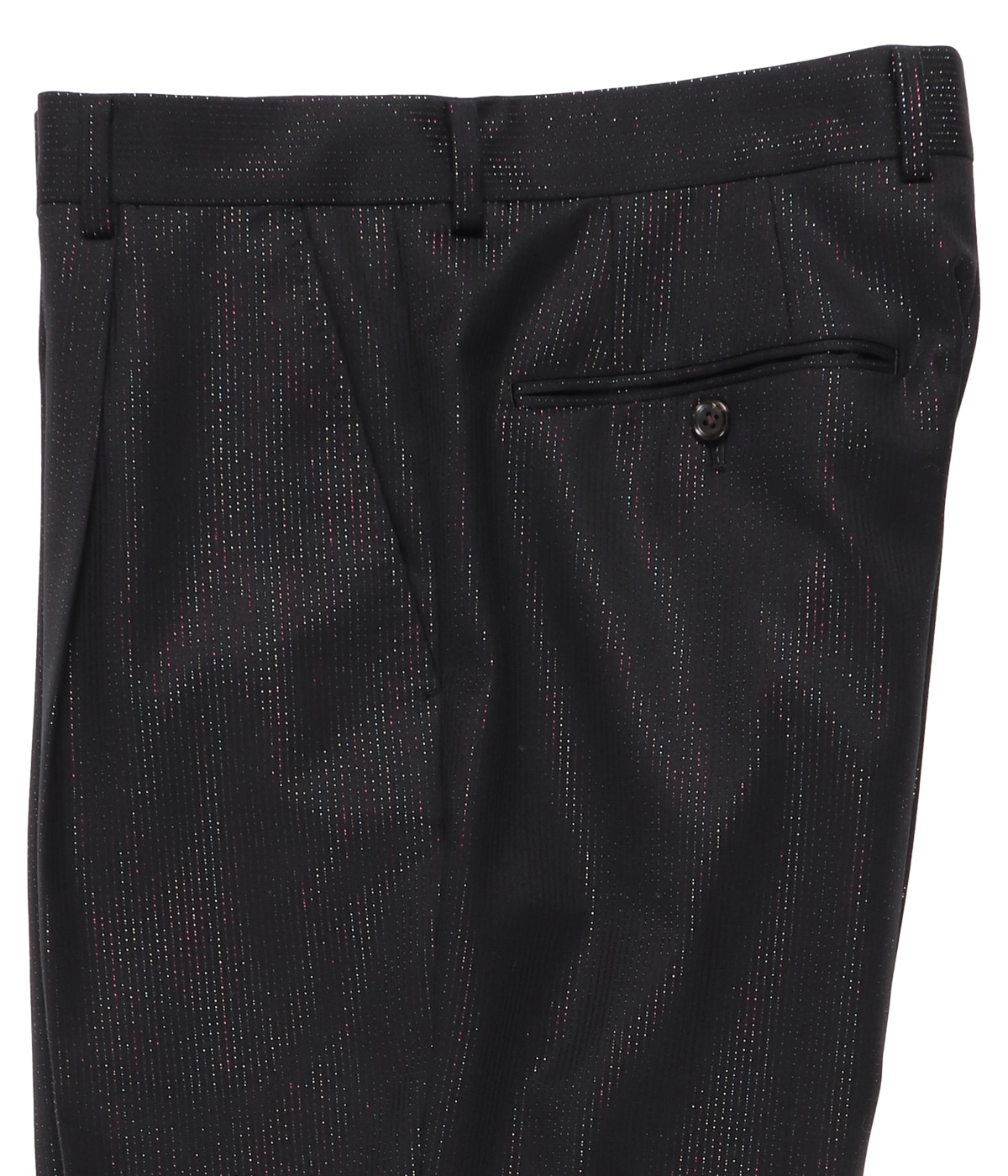 WACKO MARIA DORMEUIL PLEATED TROUSERS ラメ DORMEUIL / GLITTER PLEATED TROUSERS (TYPE-2)【BLACK】|WACKO