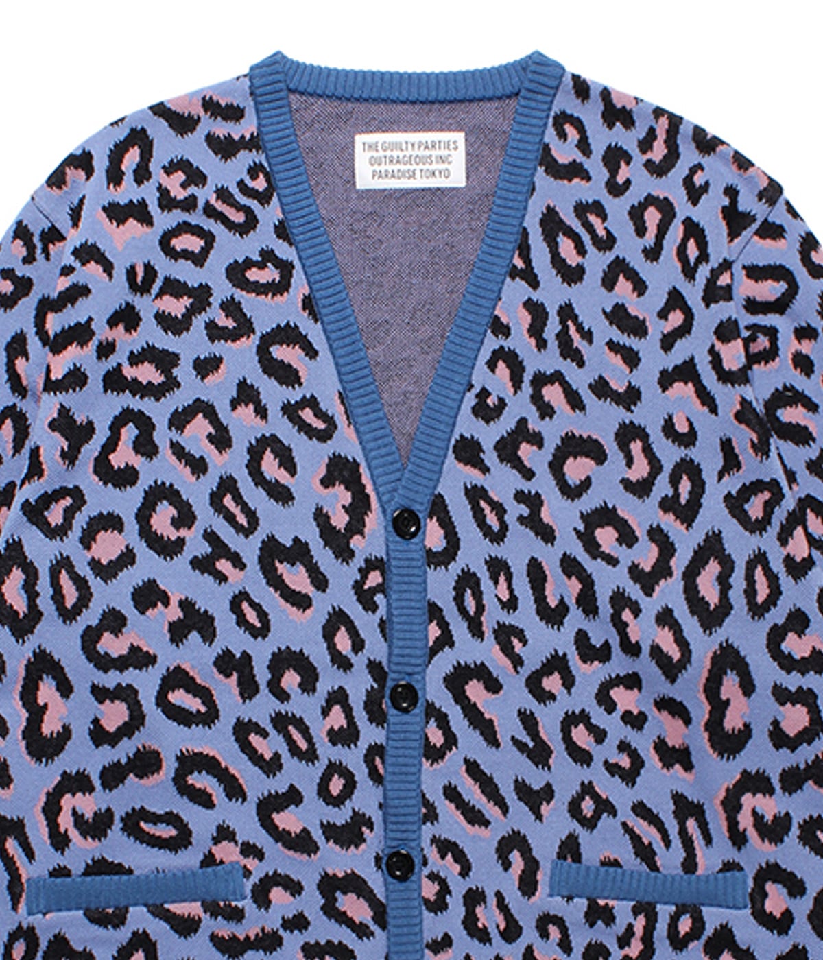 LEOPARD JACQUARD CARDIGAN【BLUE】｜WACKO MARIA｜MELTING POT（正規