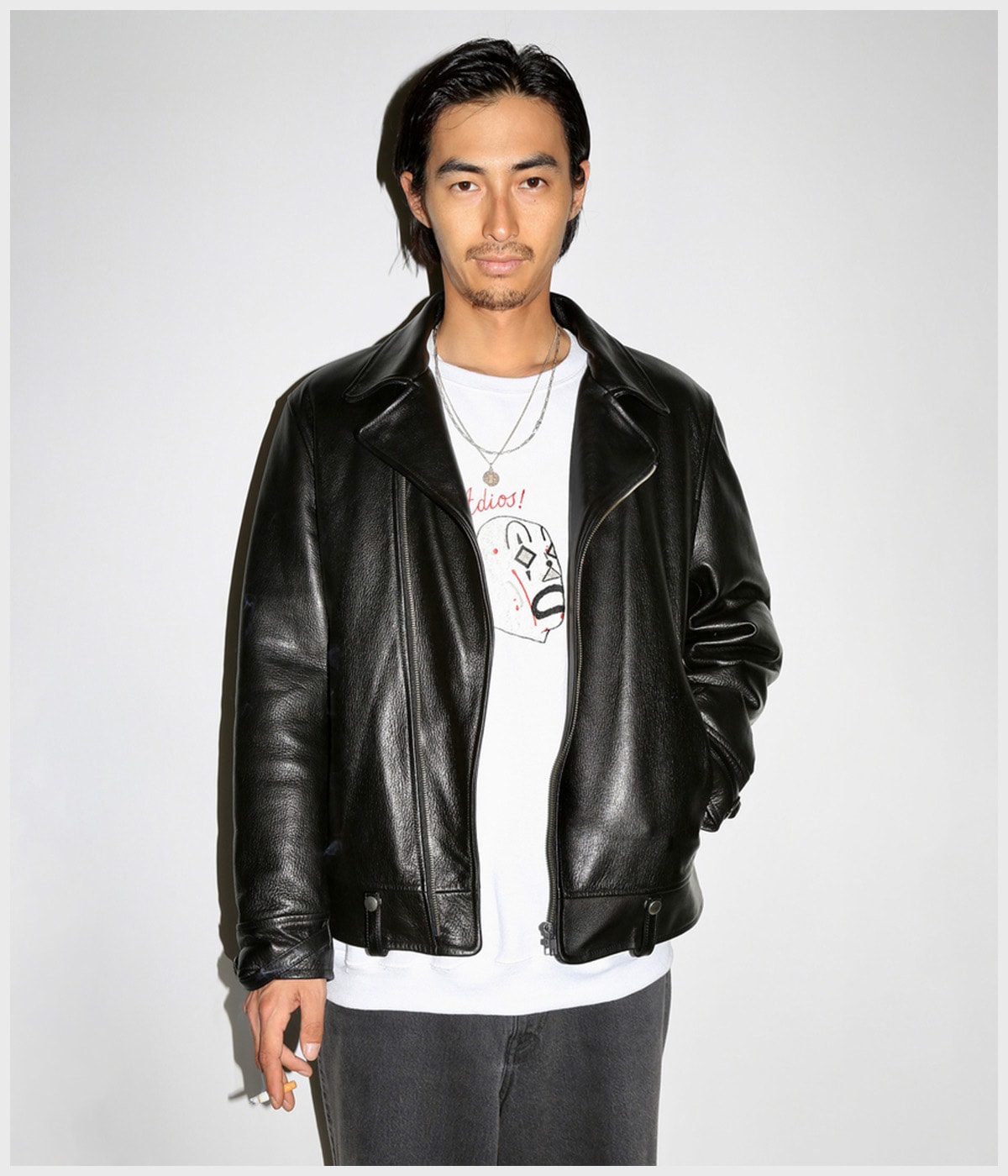 LEATHER DOUBLE RIDERS JACKET (TYPE-2)【BLACK】｜WACKO MARIA
