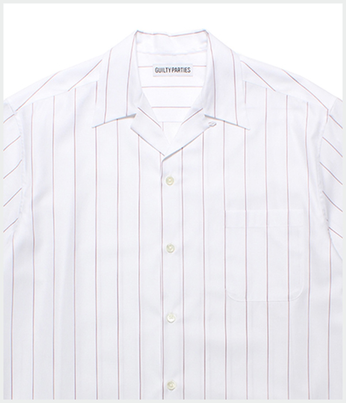 SOKTAS / STRIPED OPEN COLLAR SHIRT (TYPE-2)【BURGUNDY】｜WACKO