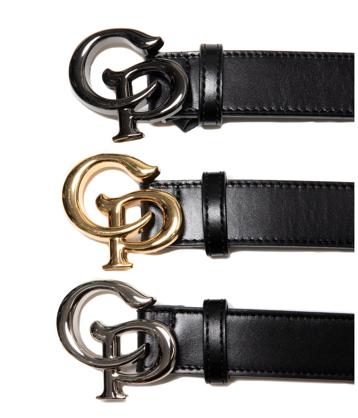 Symbol Buckle Leather Belt【GOLD】