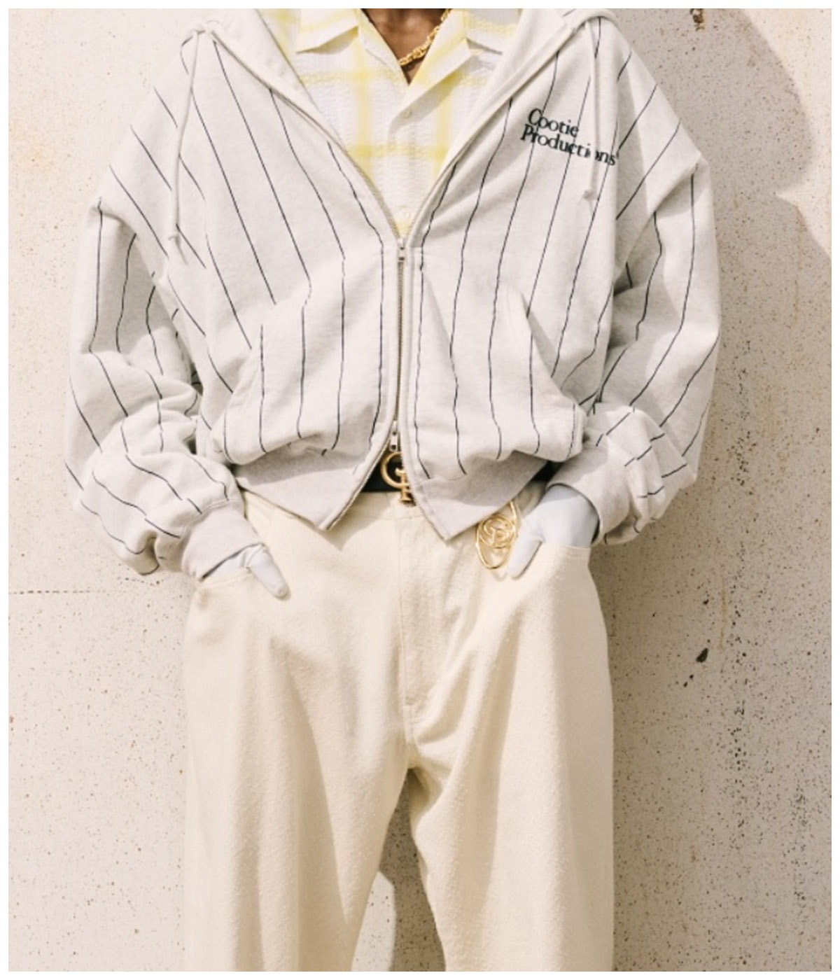 Symbol Buckle Leather Belt【GOLD】