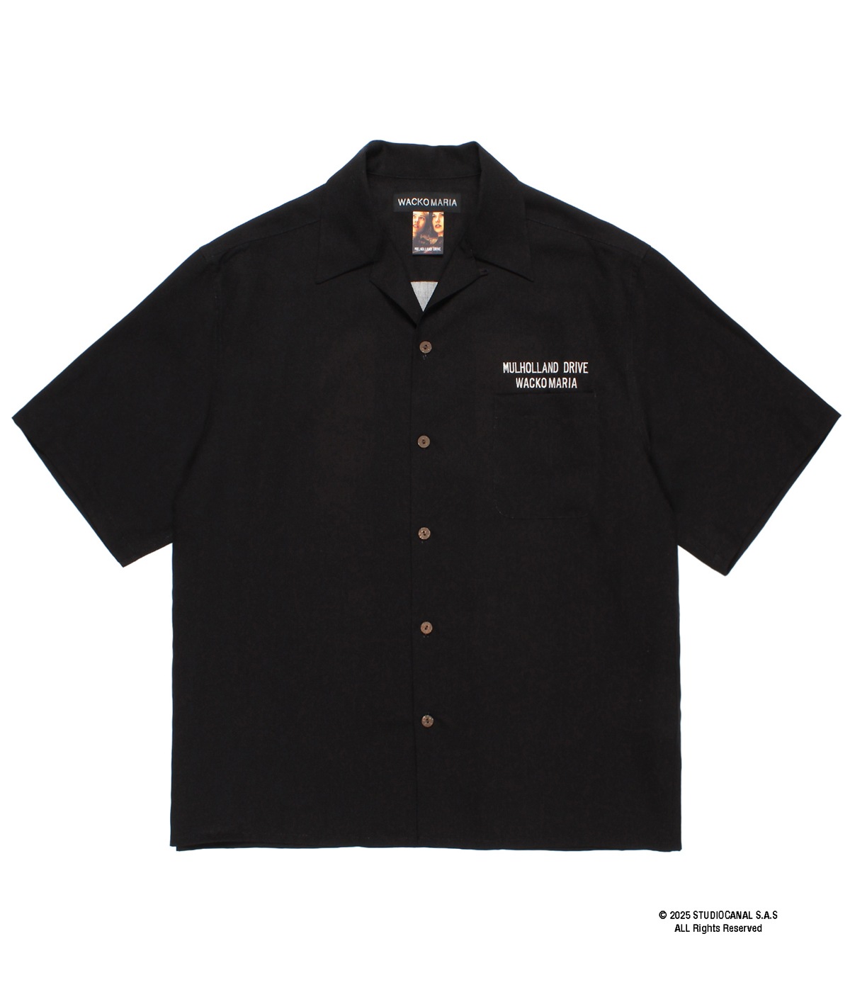 MULHOLLAND DRIVE / 50'S OPEN COLLAR SHIRT (TYPE-2)【BLACK】