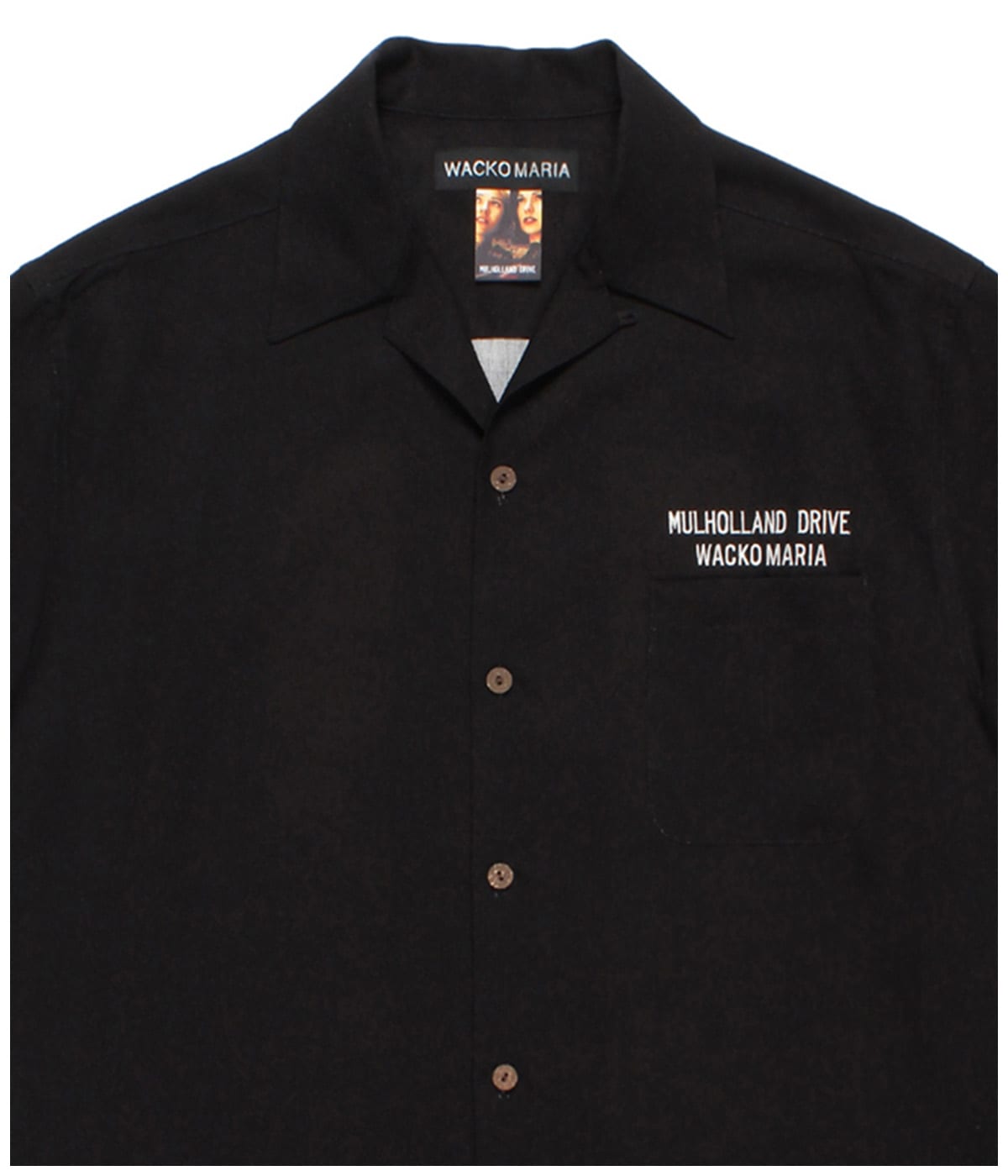 MULHOLLAND DRIVE / 50'S OPEN COLLAR SHIRT (TYPE-2)【BLACK】｜WACKO