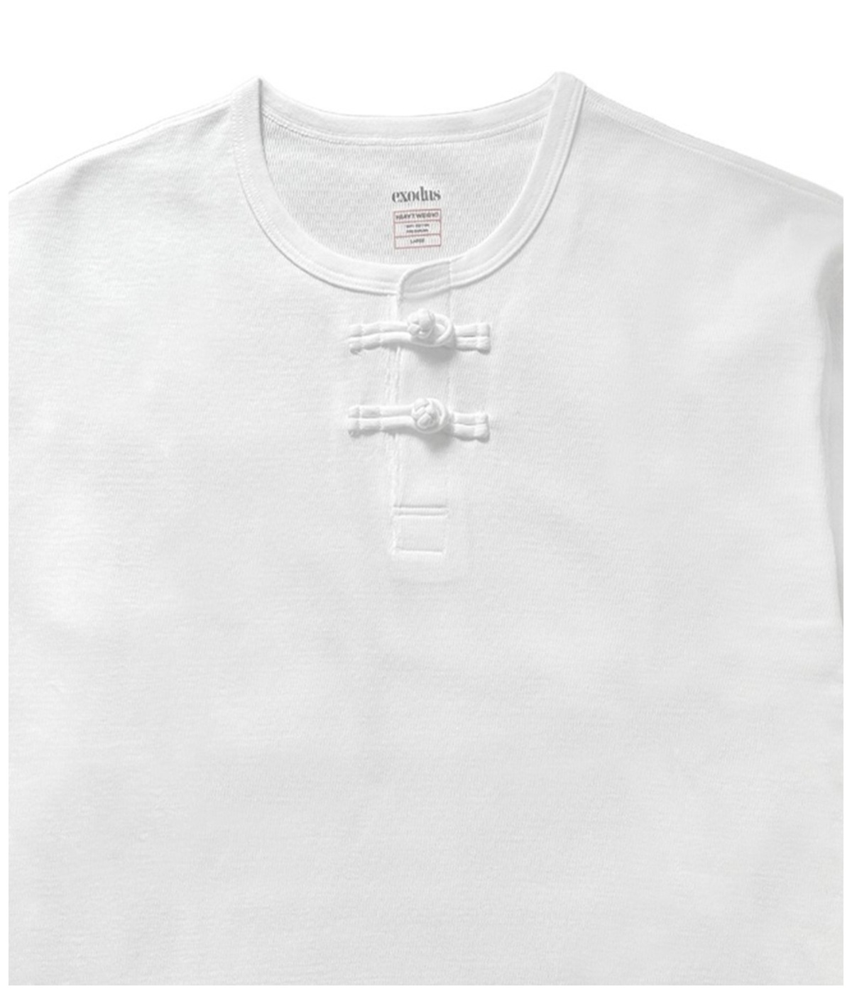 HONEYCOMB ORIENTAL S/S HENRY NECK【WHITE】