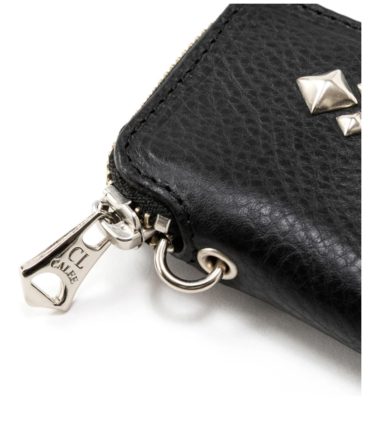 STUDS LEATHER COIN CASE【BLACK】｜CALEE｜MELTING POT（正規取扱店 