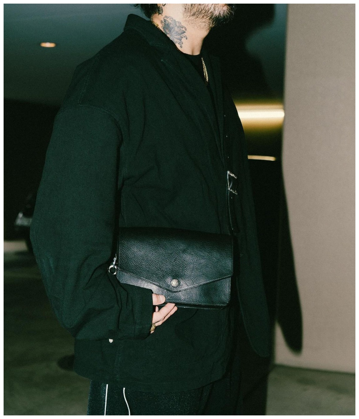 Leather Wearable Bag【BLACK】