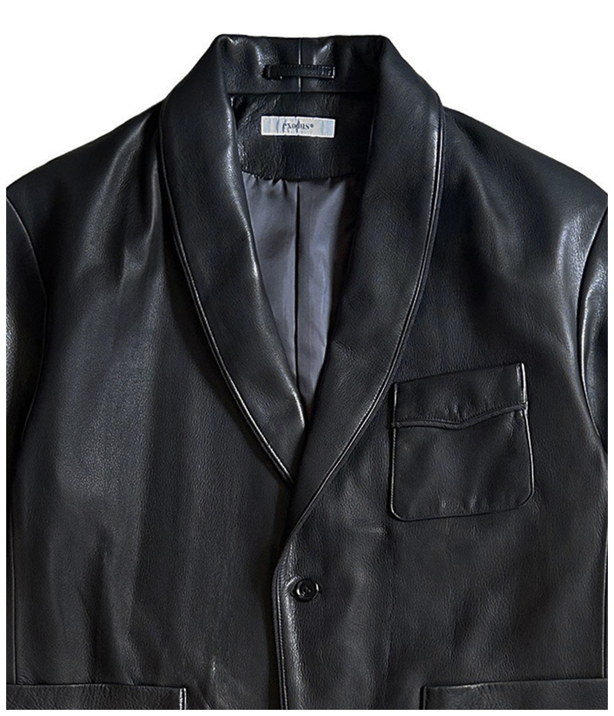 LEATHER SMOKING JACKET【BLACK】｜exodus brand™｜MELTING POT（正規