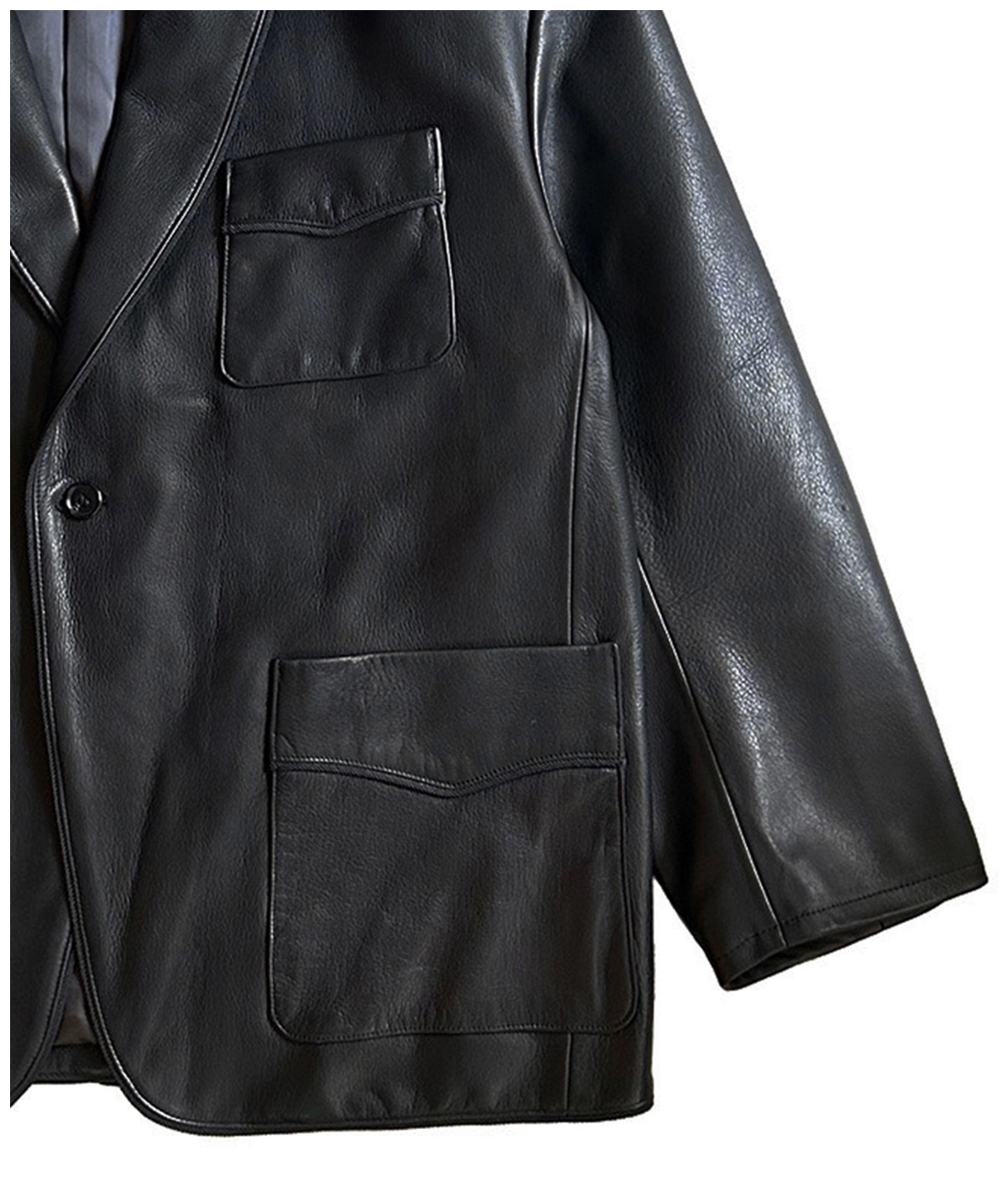 LEATHER SMOKING JACKET【BLACK】