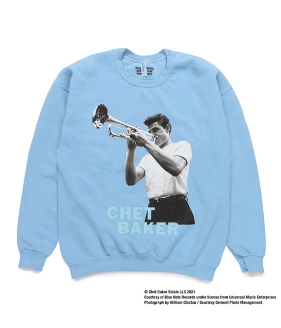 トップス WACKO MARIA CHET BAKER SWEAT SHIRT 22SS CHET BAKER / CREW NECK SWEAT SHIRT (TYPE-2)【2 Colors Available