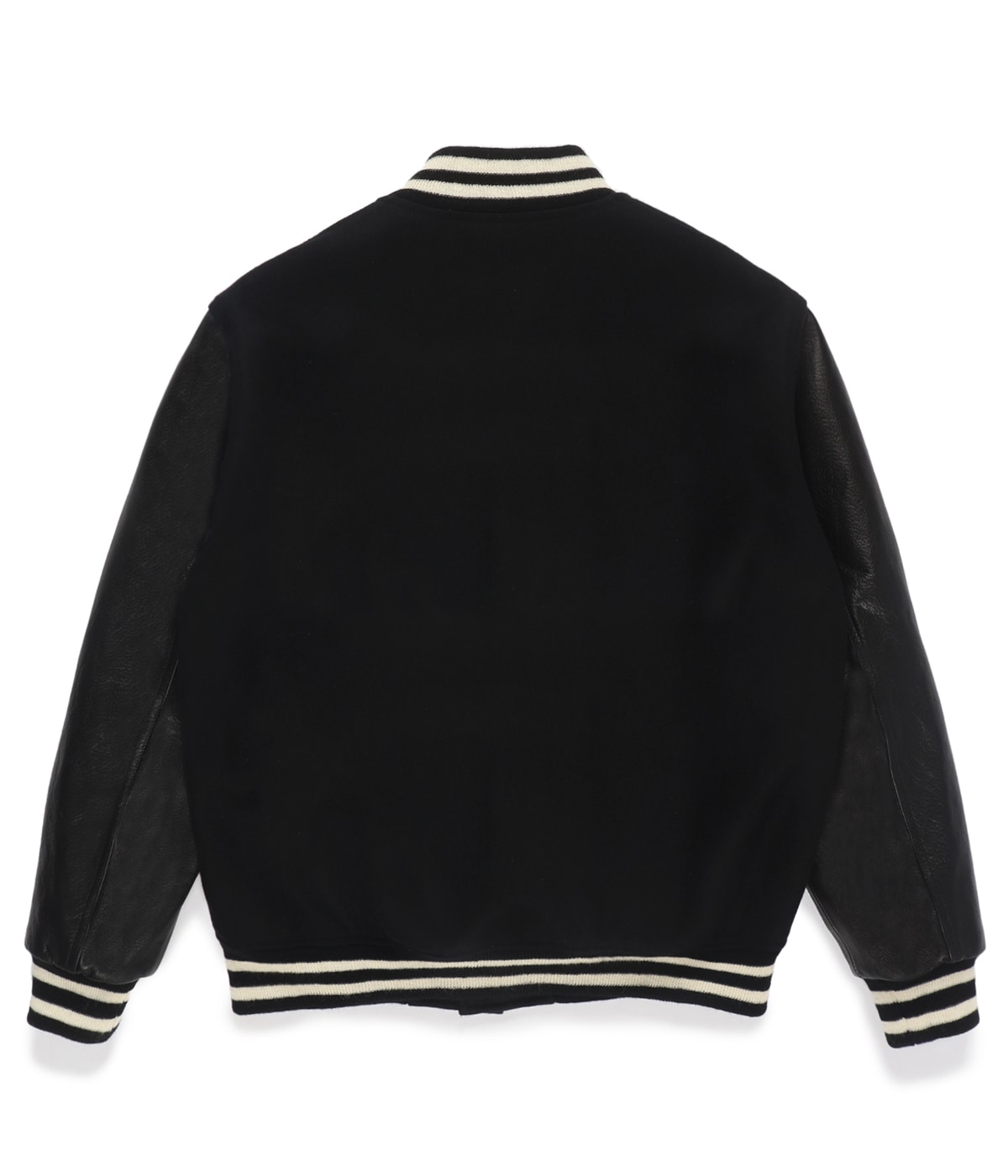 LEATHER VARSITY JACKET -B- (TYPE-1)【BLACK-BLACK】｜WACKO MARIA
