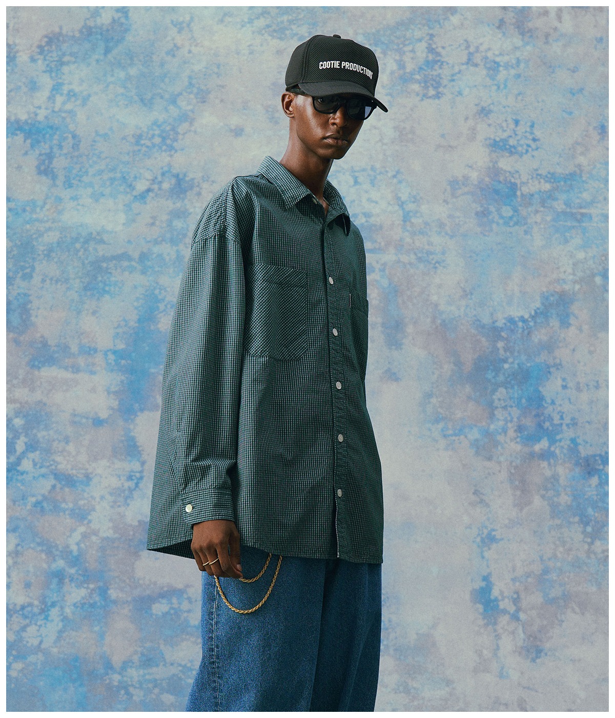 Garment Dyed Ripstop Check L/S Shirt【GREEN】｜COOTIE PRODUCTIONS 