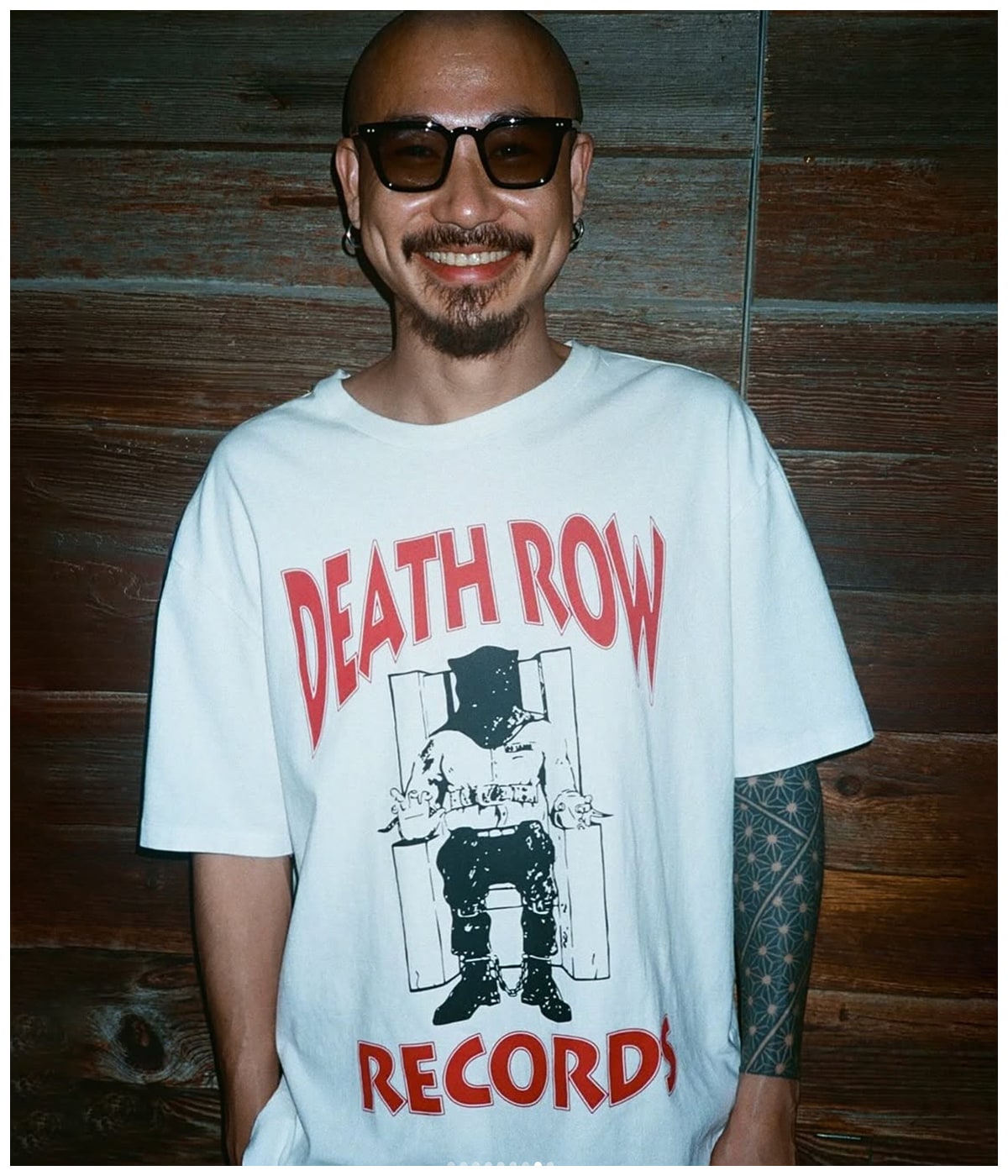 DEATH ROW RECORDS / WASHED HEAVY WEIGHT T-SHIRT【WHITE