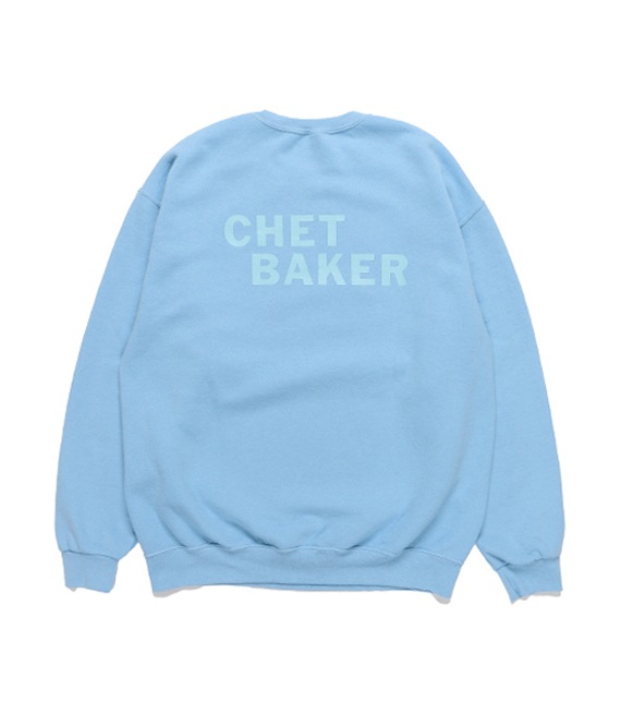 CHET BAKER / CREW NECK SWEAT SHIRT (TYPE-4)【BLUE】｜WACKO