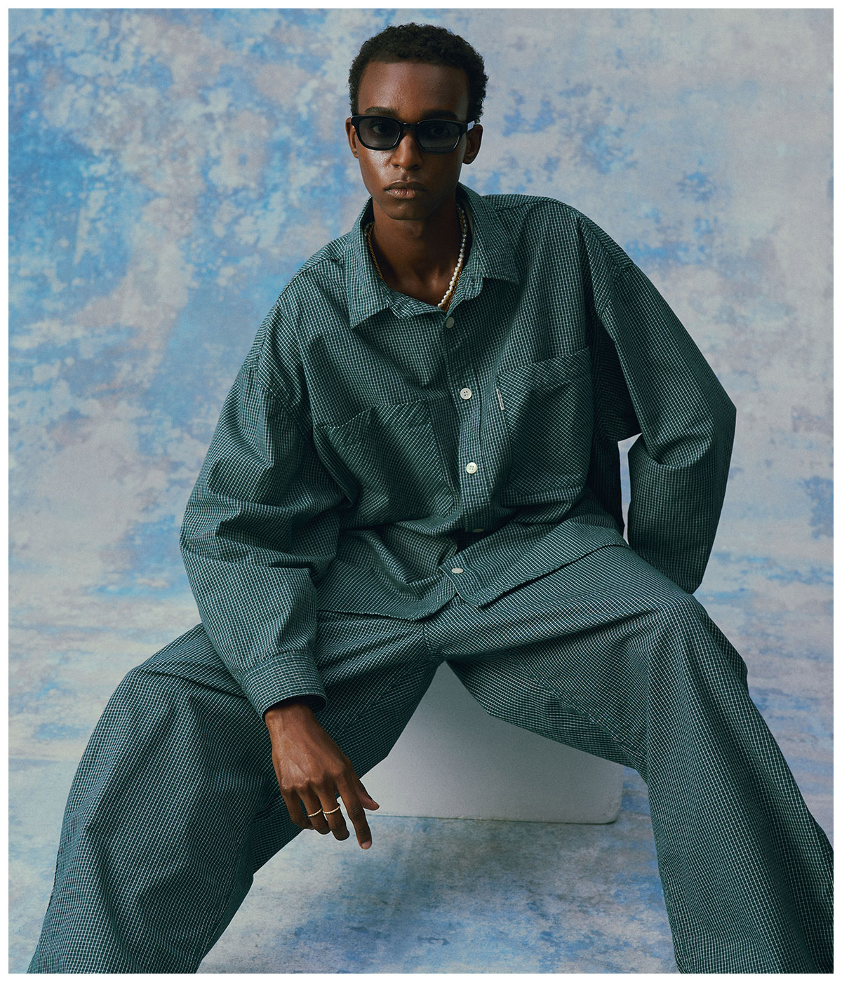 Garment Dyed Ripstop Check L/S Shirt【BLACK】｜COOTIE PRODUCTIONS