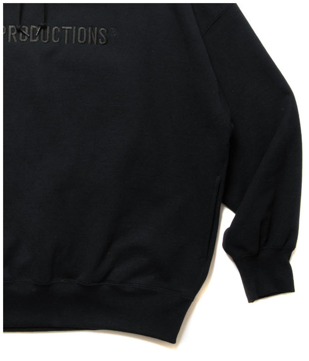 Open End Yarn Sweat Hoodie (Embroidery)【BLACK】