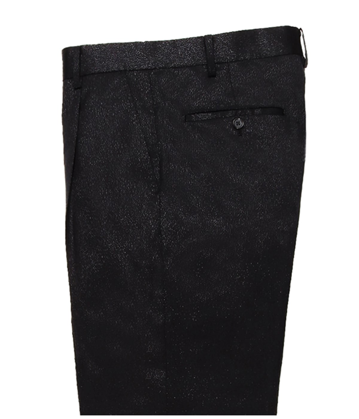 DORMEUIL / GLITTER PLEATED TROUSERS (TYPE-1)【BLACK-SILVER