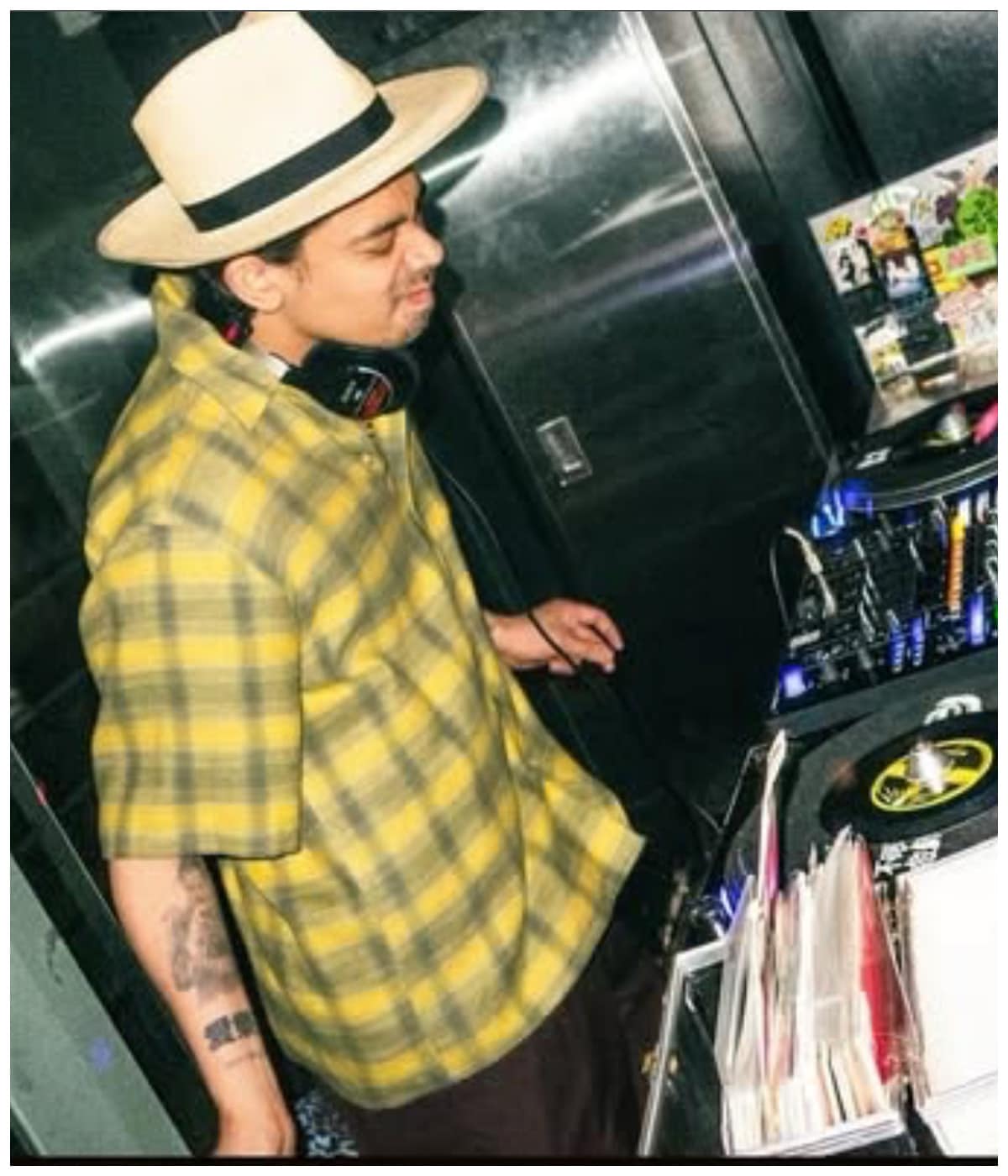 OMBRE CHECK OPEN COLLAR SHIRT (TYPE-2)【YELLOW】