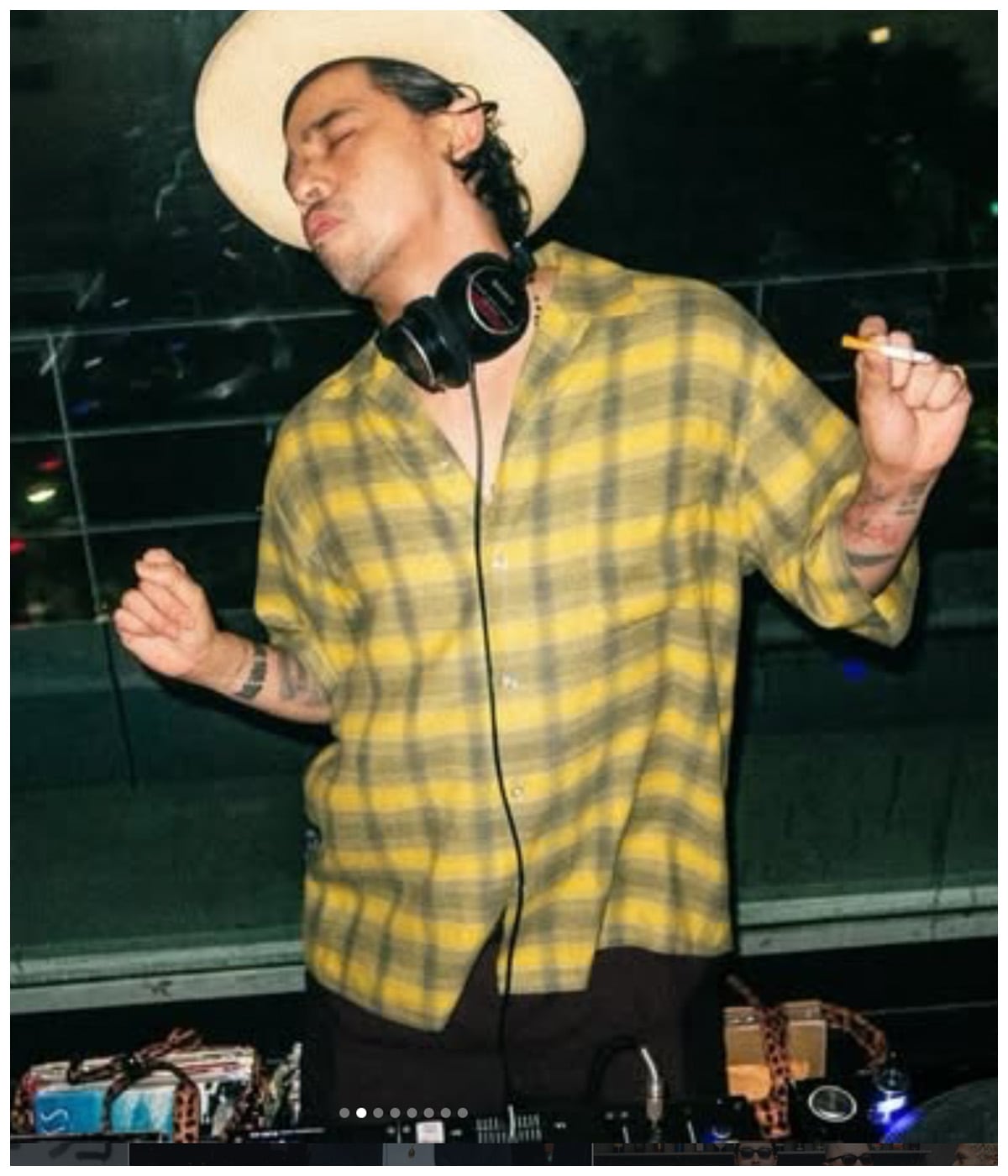 OMBRE CHECK OPEN COLLAR SHIRT (TYPE-2)【YELLOW】