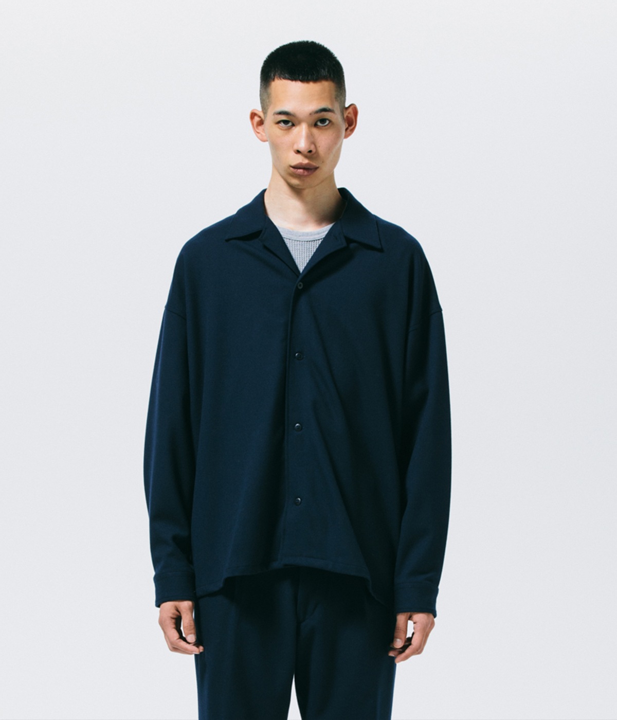 OPEN COLLAR SHIRTS【NAVY】