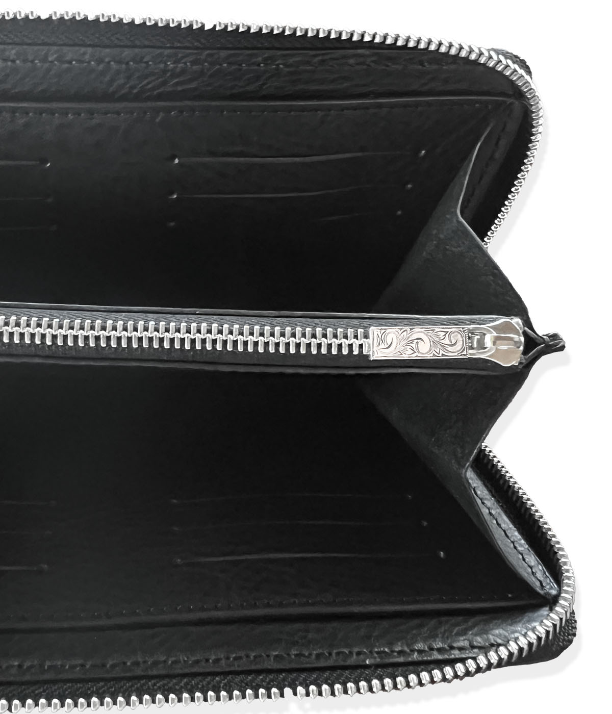 Round Zip Long Wallet (Crocodile)【BLACK】