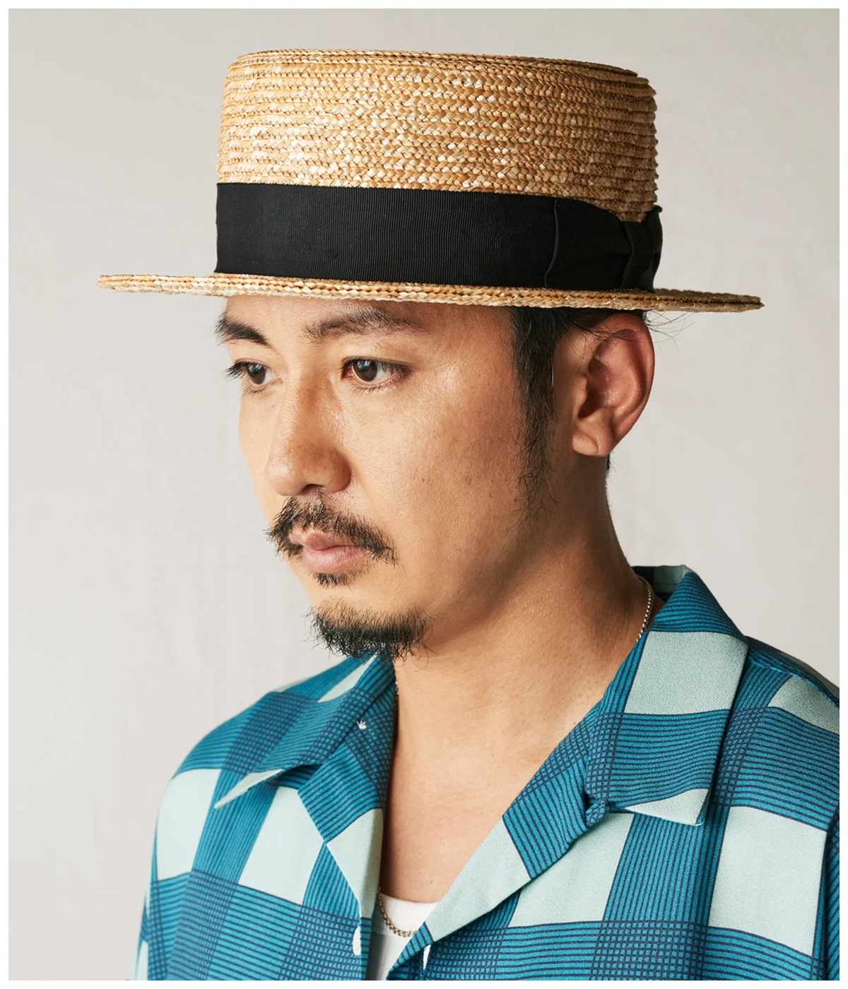 STRAW BOATER HAT【BEIGE】