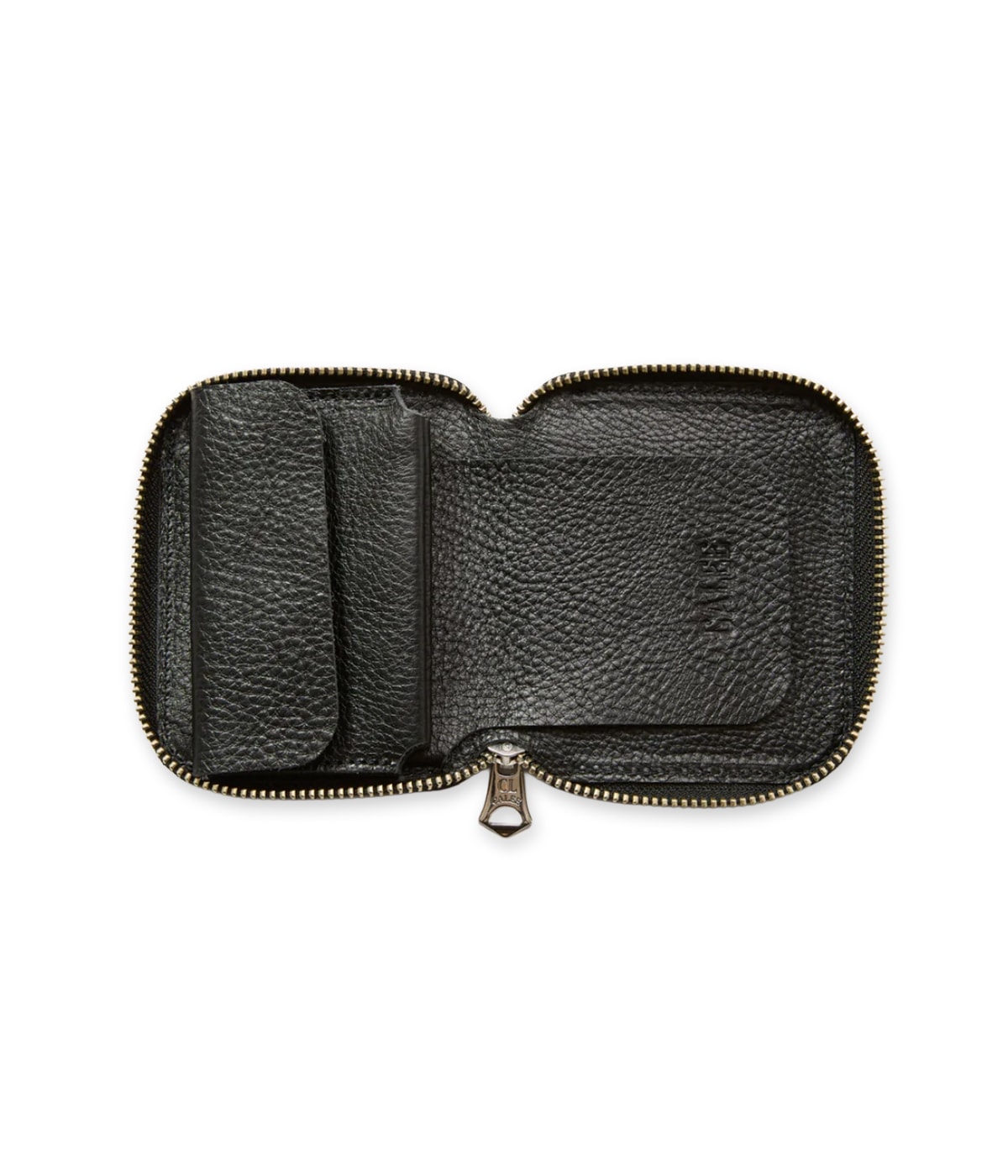PLANE LEATHER ZIP MULTI WALLET -STUDS CHARM-【BLACK】｜CALEE
