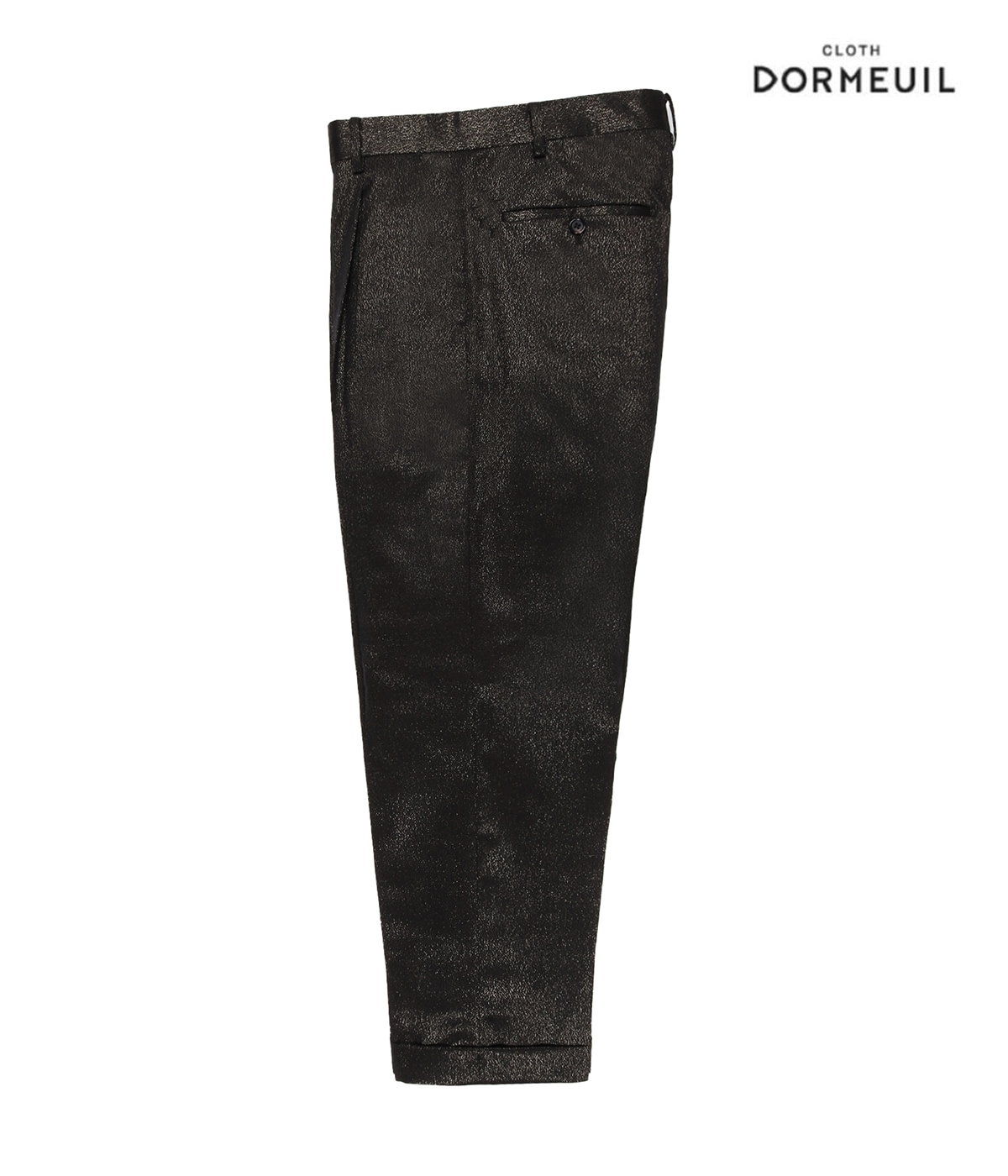 DORMEUIL / GLITTER PLEATED TROUSERS (TYPE-1)【BLACK-GOLD】｜WACKO