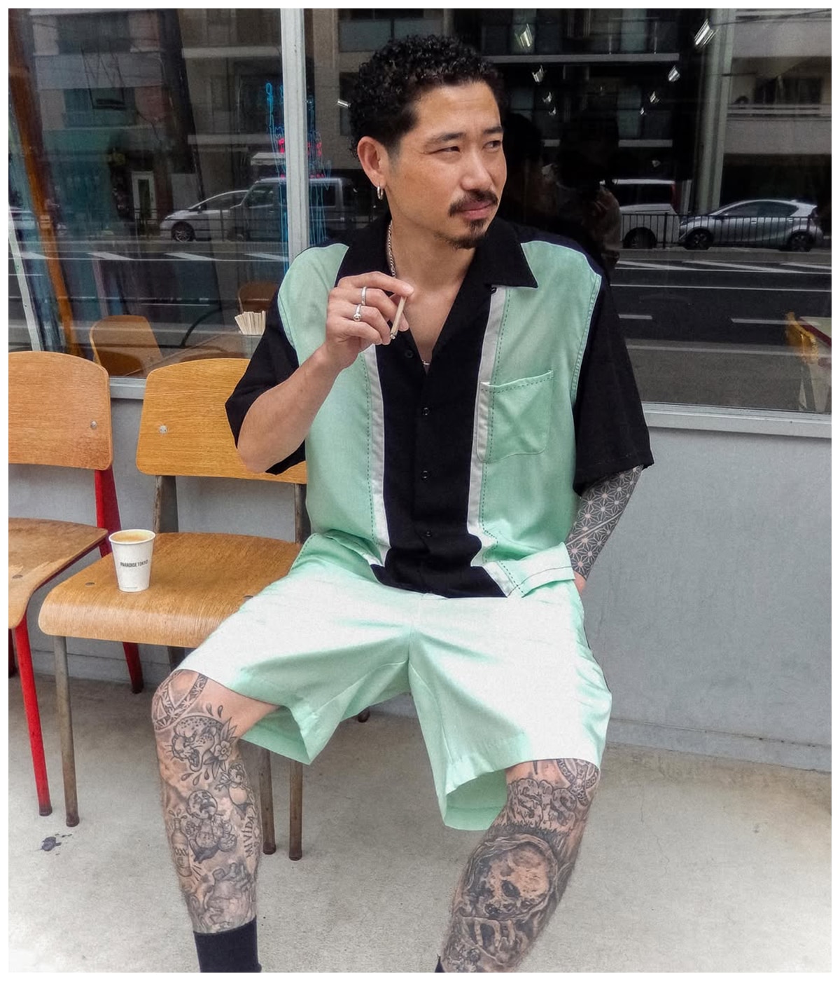 SWITCHING 50'S OPEN COLLAR SHIRT (TYPE-1)【L-GREEN】｜WACKO MARIA