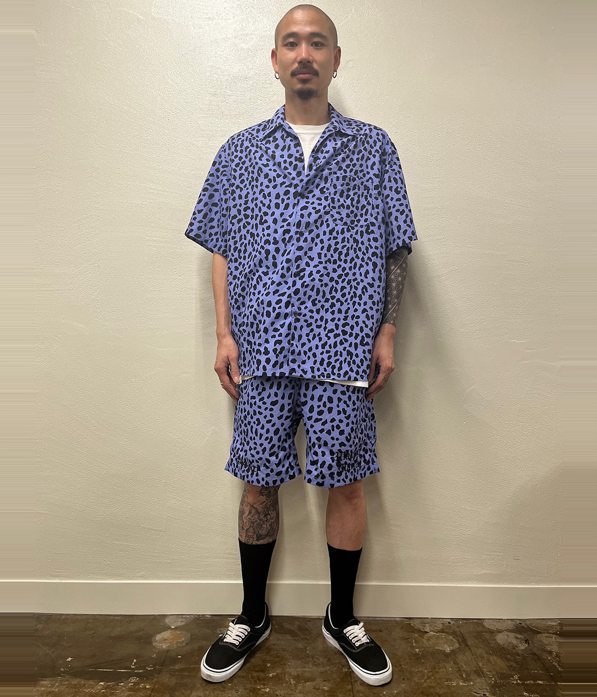 GRAMICCI / LEOPARD OPEN COLLAR SHIRT【PURPLE】｜WACKO MARIA