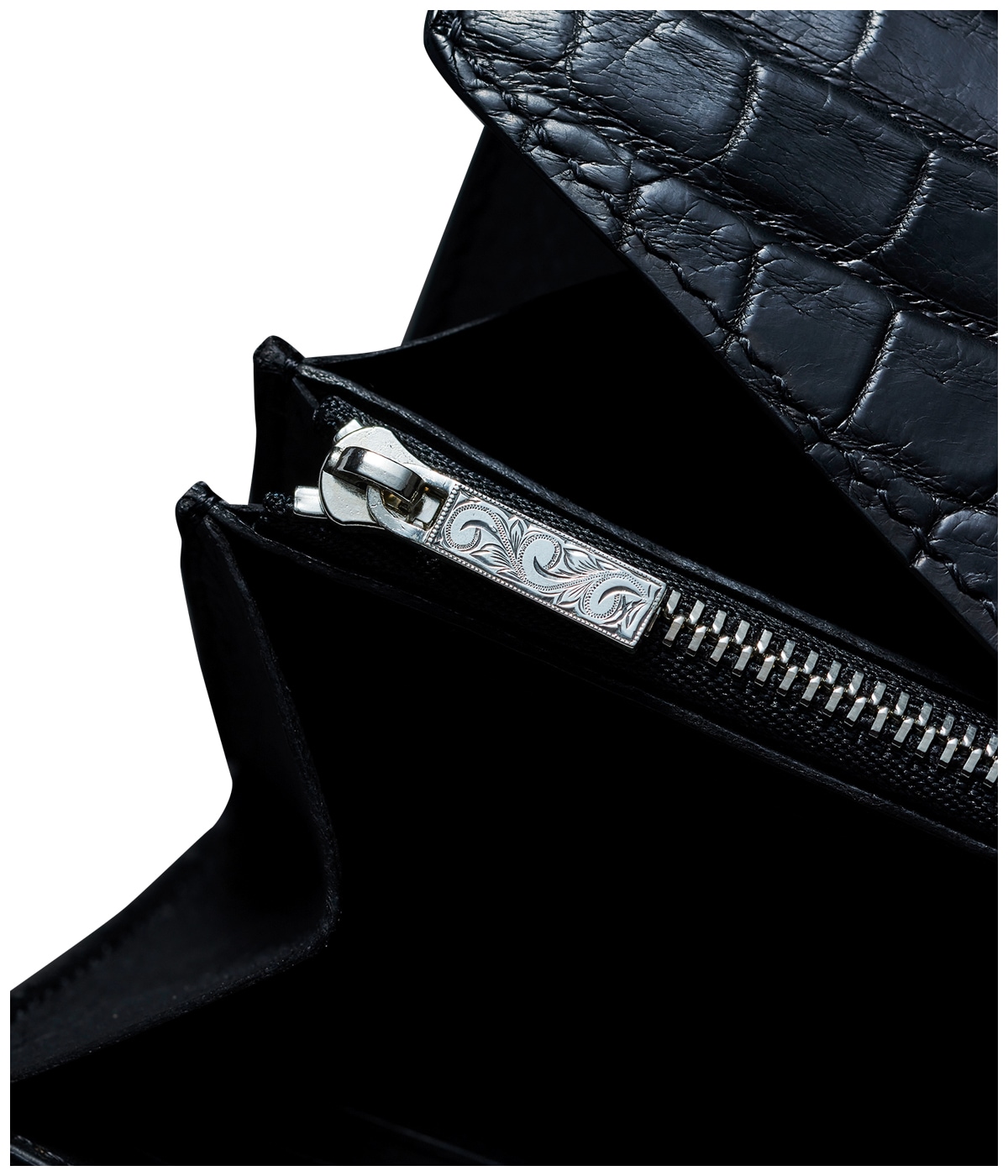 Trucker Long Wallet(Crocodile)【BLACK】｜Antidote BUYERS