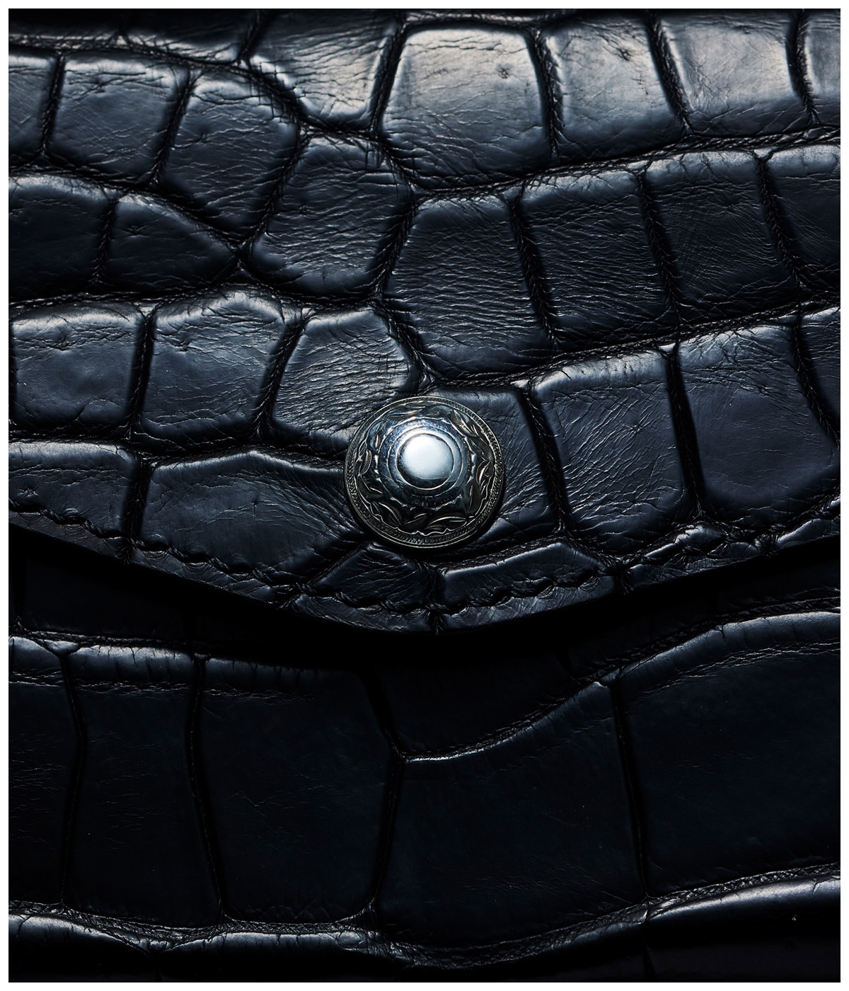 Trucker Long Wallet(Crocodile)【BLACK】｜Antidote BUYERS CLUB
