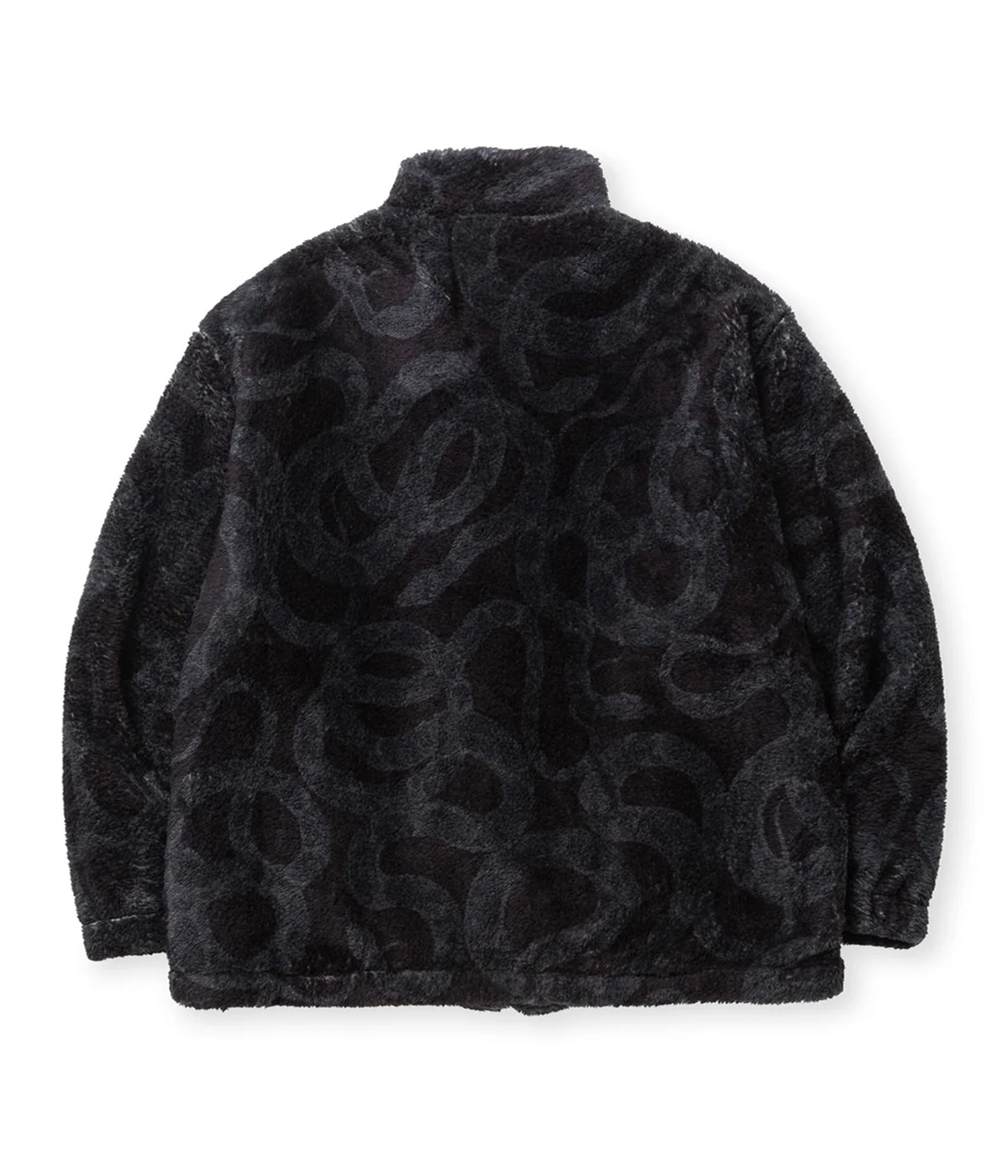 NYLON RIP FLEECE TRACK TYPE JACKET ＜SNAKE PATTERN＞【BLACK