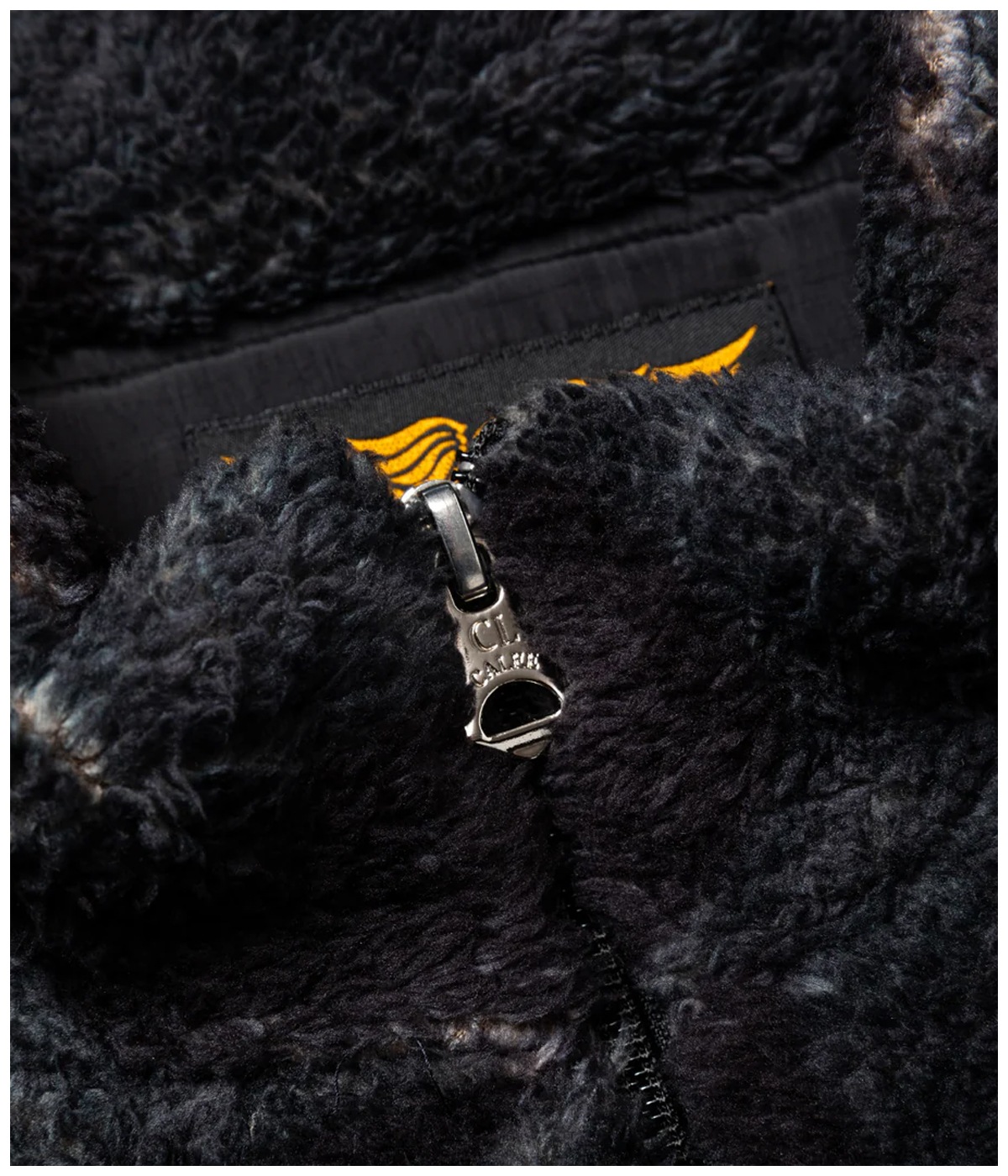 NYLON RIP FLEECE TRACK TYPE JACKET ＜SNAKE PATTERN＞【BLACK