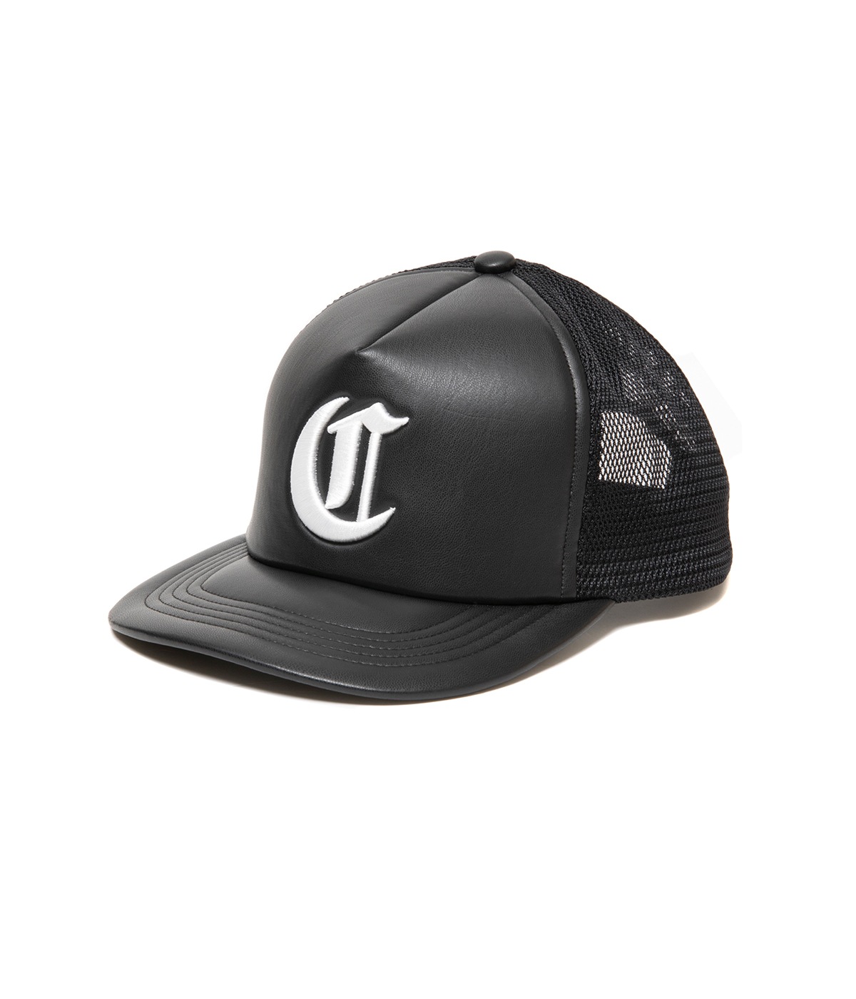 Faux Leather 5 Panel Mesh Cap【BLACK×WHITE】｜COOTIE PRODUCTIONS 