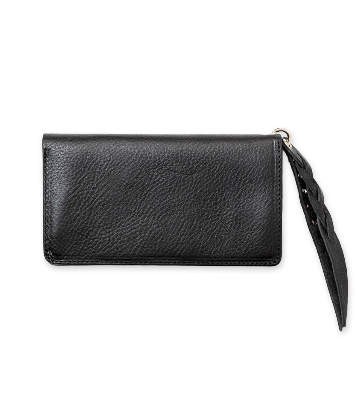 PLANE LEATHER LONG WALLET -STUDS CHARM-【BLACK】
