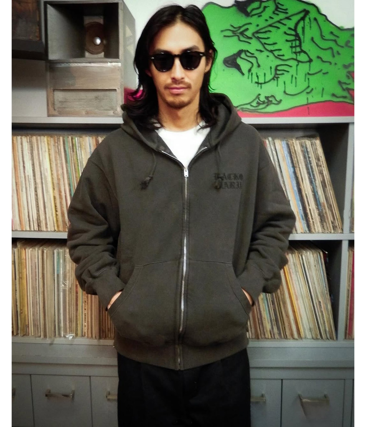 WASHED HEAVY WEIGHT ZIP HOODED SWEAT SHIRT【GRAY】｜WACKO MARIA