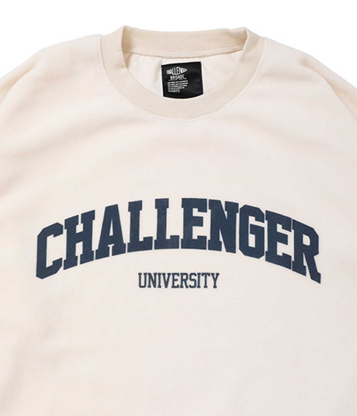 COLLEGE LOGO C/N FLEECE【IVORY】｜CHALLENGER｜MELTING POT（正規 