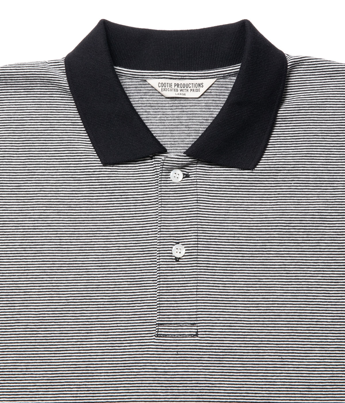 希少★COOTIE Open End Yarn Border S/S Polo Open End Yarn Border S/S Polo【BLACK×WHITE】｜COOTIE