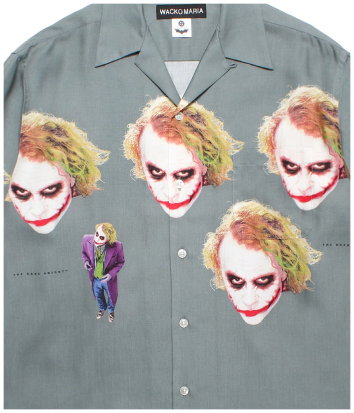 WACKO MARIA HAWAIIAN SHIRT JOKER ジョーカー THE DARK KNIGHT TRILOGY / L/S HAWAIIAN SHIRT (TYPE-2)【BLACK