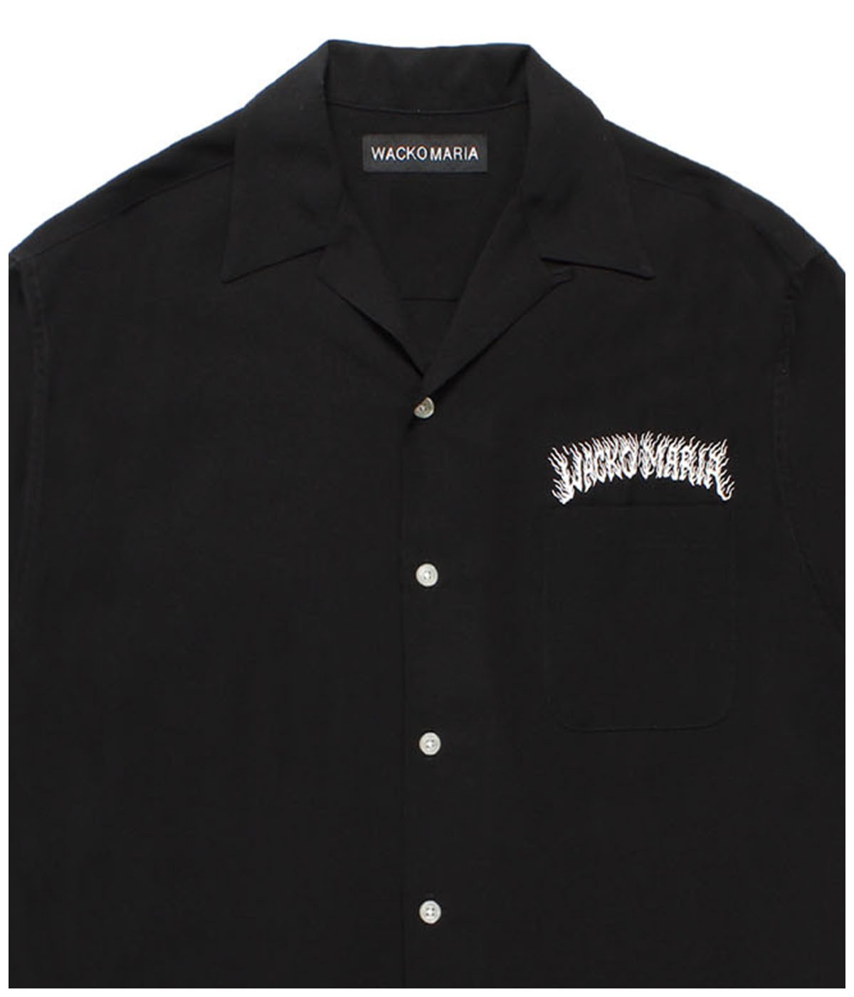 TIM LEHI / 50'S OPEN COLLAR SHIRT (TYPE-2)【BLACK】｜WACKO